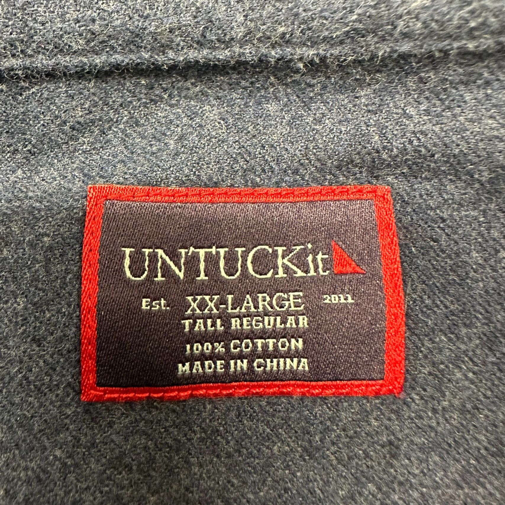 UNTUCKit UNTUCKit Shirt Mens 2XL Blue Long Sleeve Button Up Collared Cotton Flannel Size US XXL / EU 58 / 5 - 5 Thumbnail