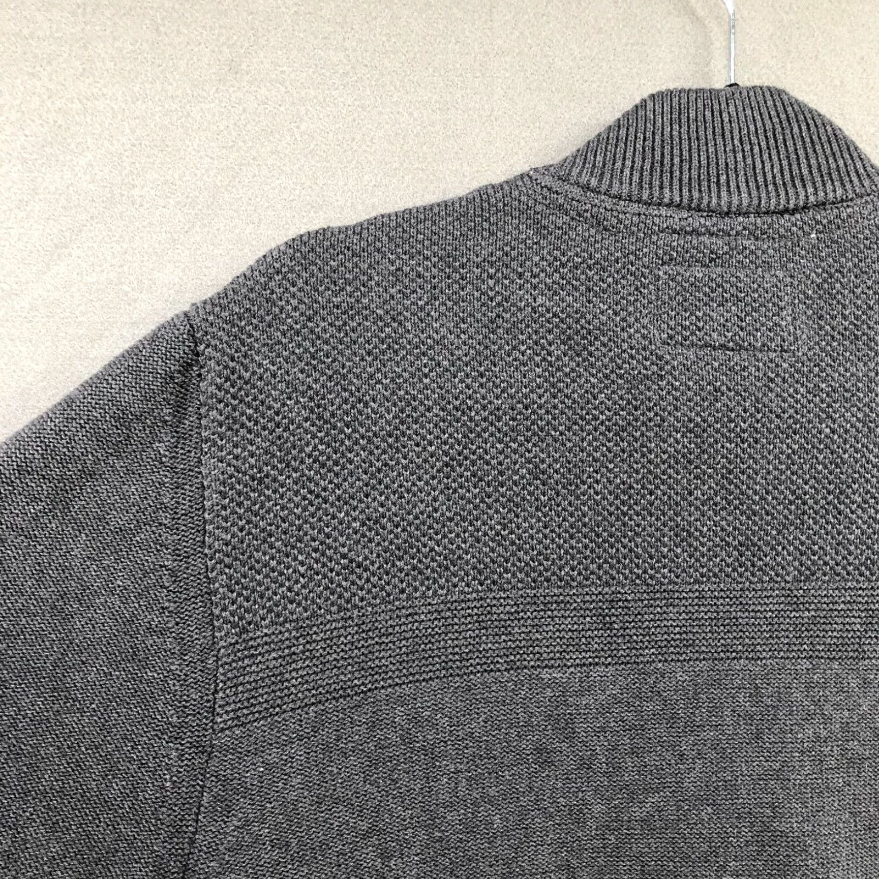 Flag & Anthem Flag & Anthem Sweater Mens L Gray 1/4 Zip Pullover Cotton Knit Textured Knit 1/2 Zip Mock Neck Casual Modern Classic Pullover Mens L Gray Size US L / EU 52-54 / 3 - 3 Thumbnail