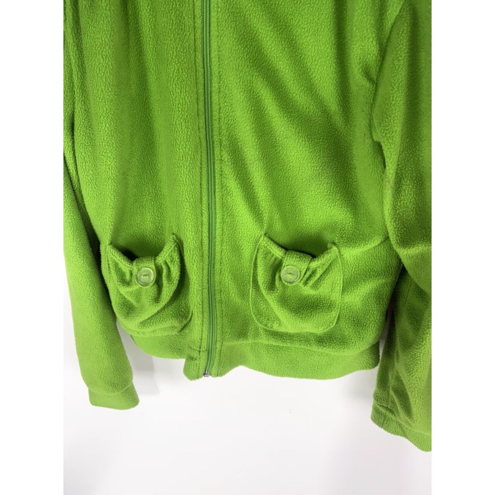 Vintage Unbranded Lime Green Fleece Faux Fur Full Zip Hoodie Womens Size L Size L / US 10 / IT 46 - 3 Thumbnail