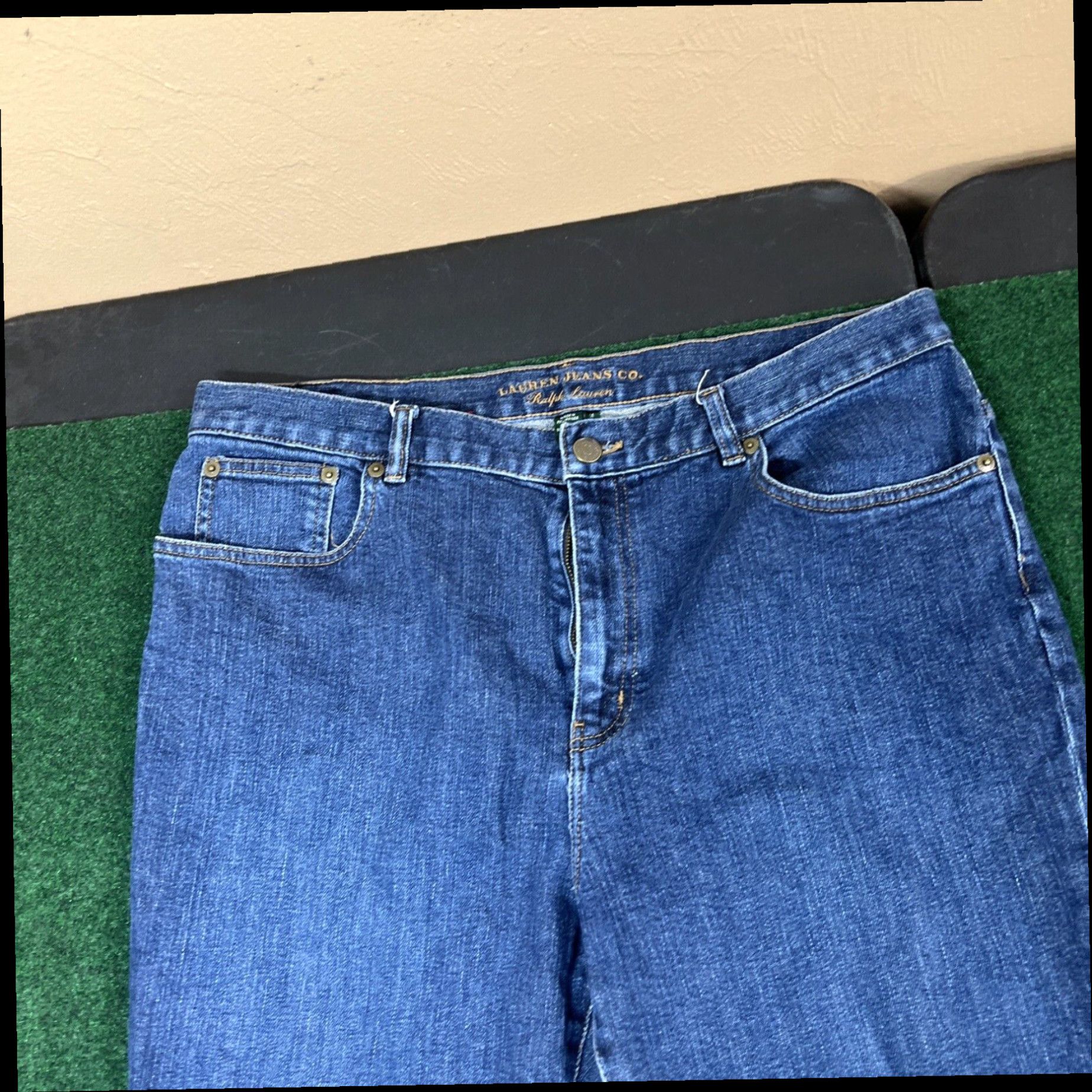Ralph Lauren Lauren Ralph Lauren Womens 14 Mid Rise Straight Jeans Comfort Stretch Denim Dark Size 36" / US 14 / IT 50 - 5 Thumbnail