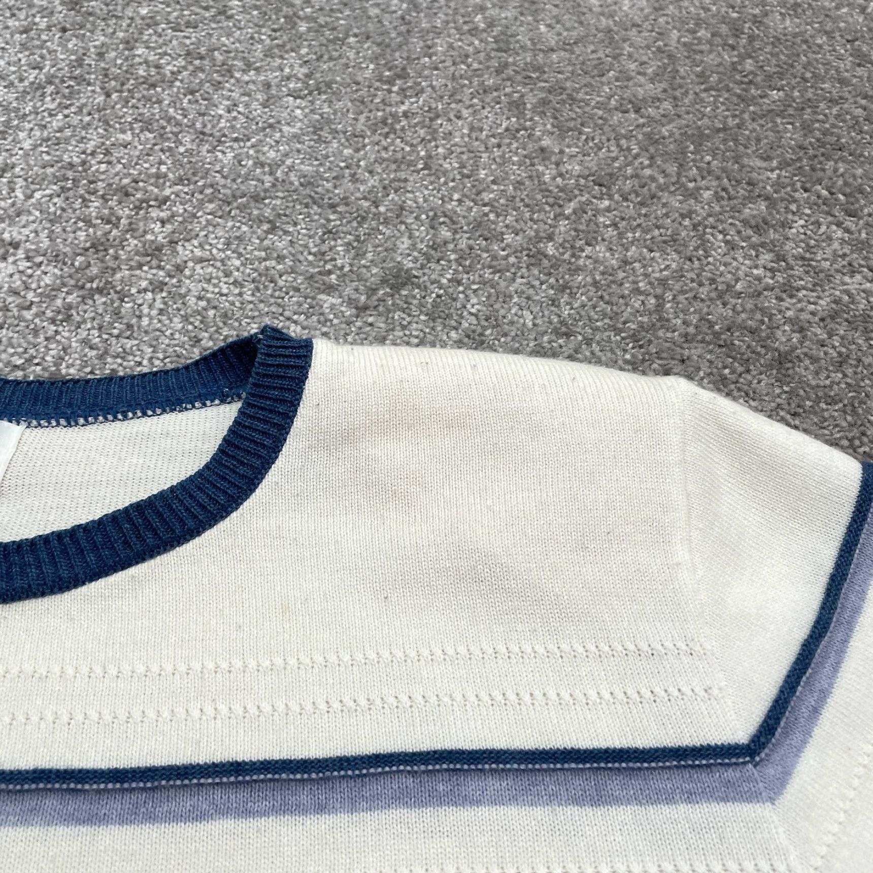 Vintage Alfred Dunner Pullover Sweater Womens XL Blue Striped Casual Crew Neck Size XL / US 12-14 / IT 48-50 - 7 Thumbnail