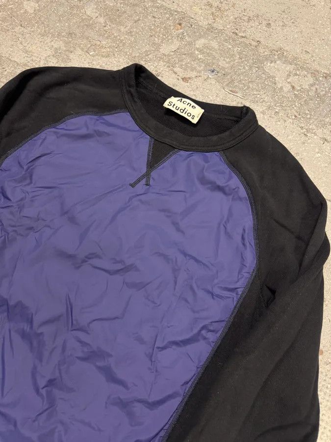 Acne Studios SS2014 Acne Studios Blue Nylon Black Cotton Sweater Size US S / EU 44-46 / 1 - 4 Thumbnail