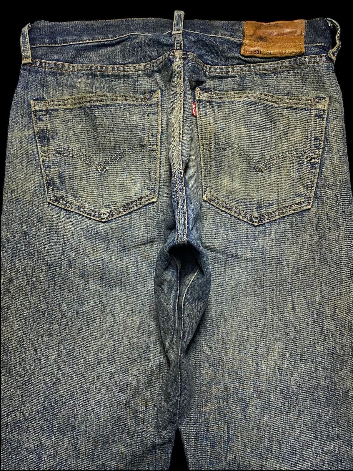 Levi's Vintage Clothing Levis Y2K Big E Mud Wash Distressed Slim Jeans Size US 31 - 4 Thumbnail