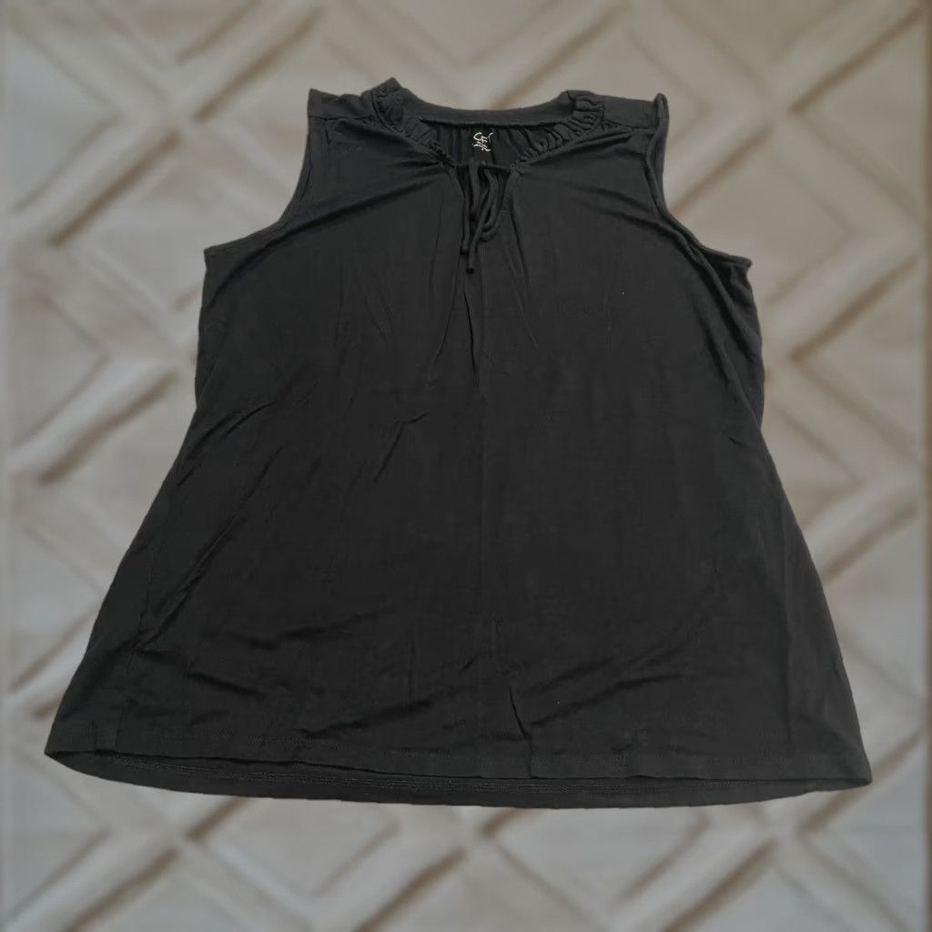 Loft Loft Tank Top Womens S Black Neck Tie Sleeveless Stretch Basic Casual Size S / US 4 / IT 40 - 1 Thumbnail