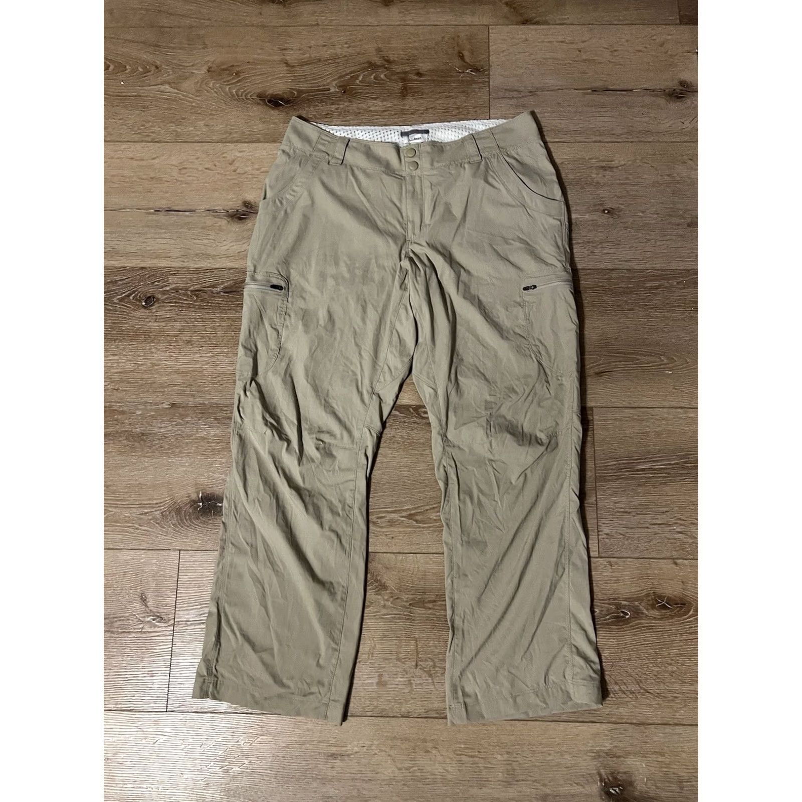 Vintage LL Bean Pants Womens 12 Regular Beige Outdoor Hiking Nylon Size 34" / US 12 / IT 48 - 2 Thumbnail