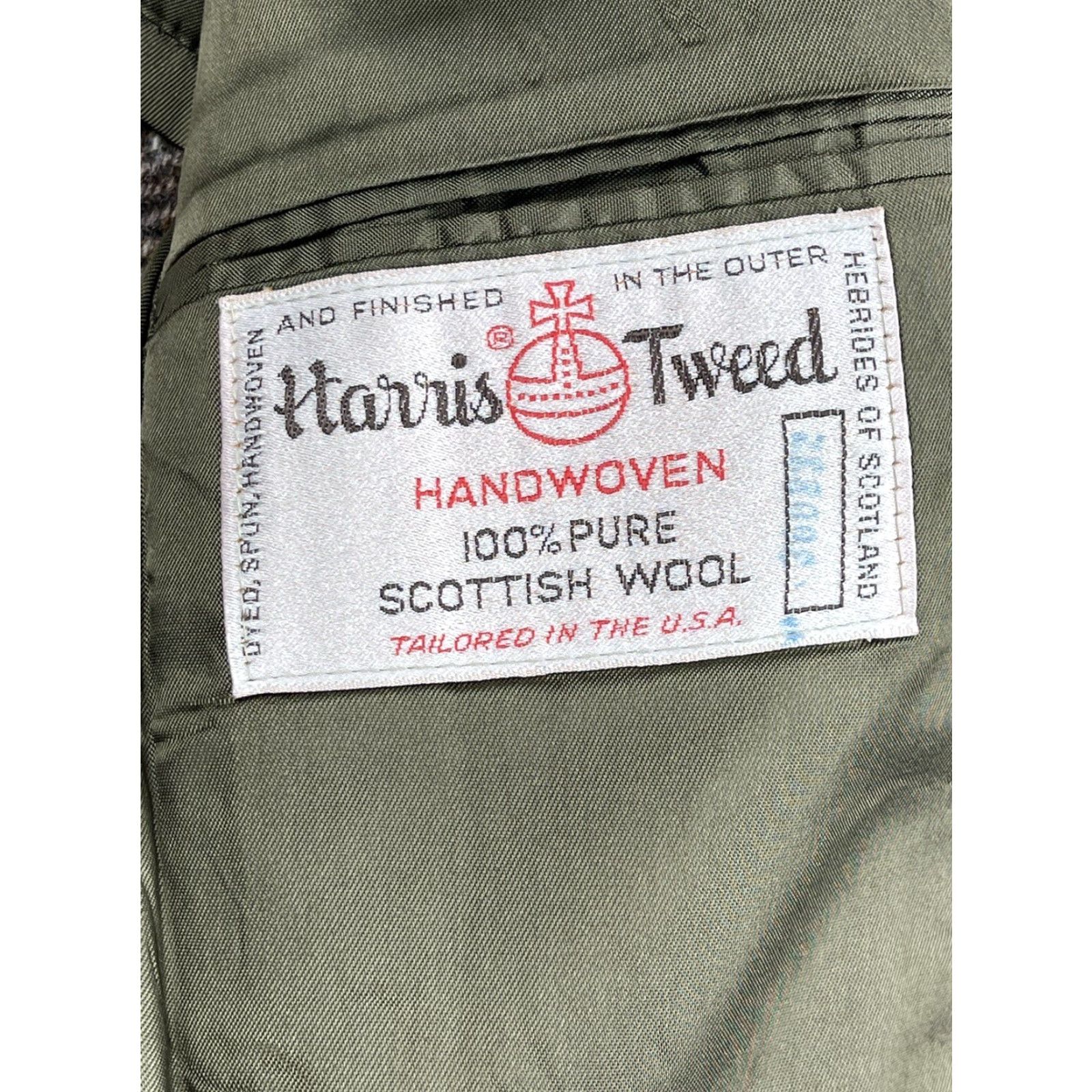 Harris Tweed VINTAGE Harris Tweed Jacket Sport Coat Men 44 Brown Wool Herringbone 2-Button Notch Lapel Regular Fit Size US S / EU 44-46 / 1 - 4 Thumbnail