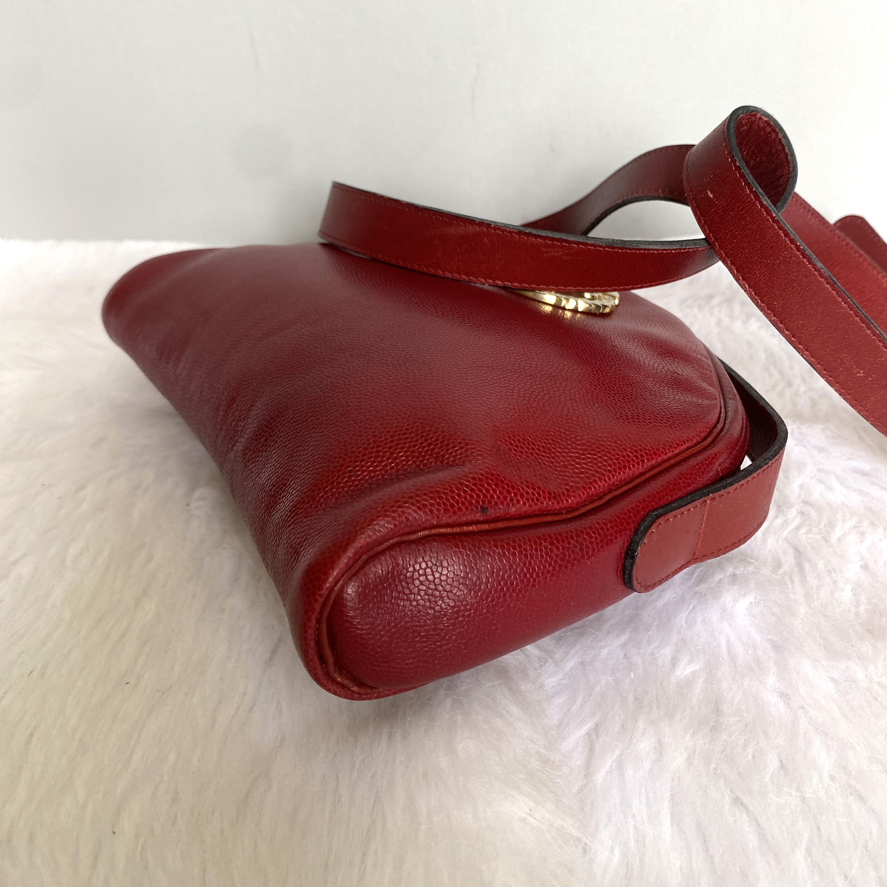 Karl Lagerfeld × Vintage KARL LAGERFELD Vintage Red Leather Shoulder Bag Size ONE SIZE - 6 Thumbnail