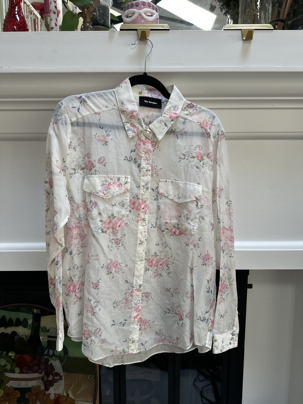 The Kooples Floral Print Button Down Shirt Size US L / EU 52-54 / 3 - 1 Thumbnail