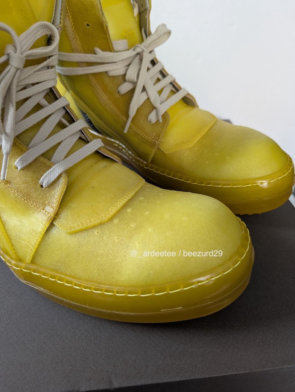 Rick Owens *NEW* APPARITION SEMI-TRANSPARENT LEATHER GEOBASKET SNEAKERS Size US 9 / EU 42 - 6 Thumbnail