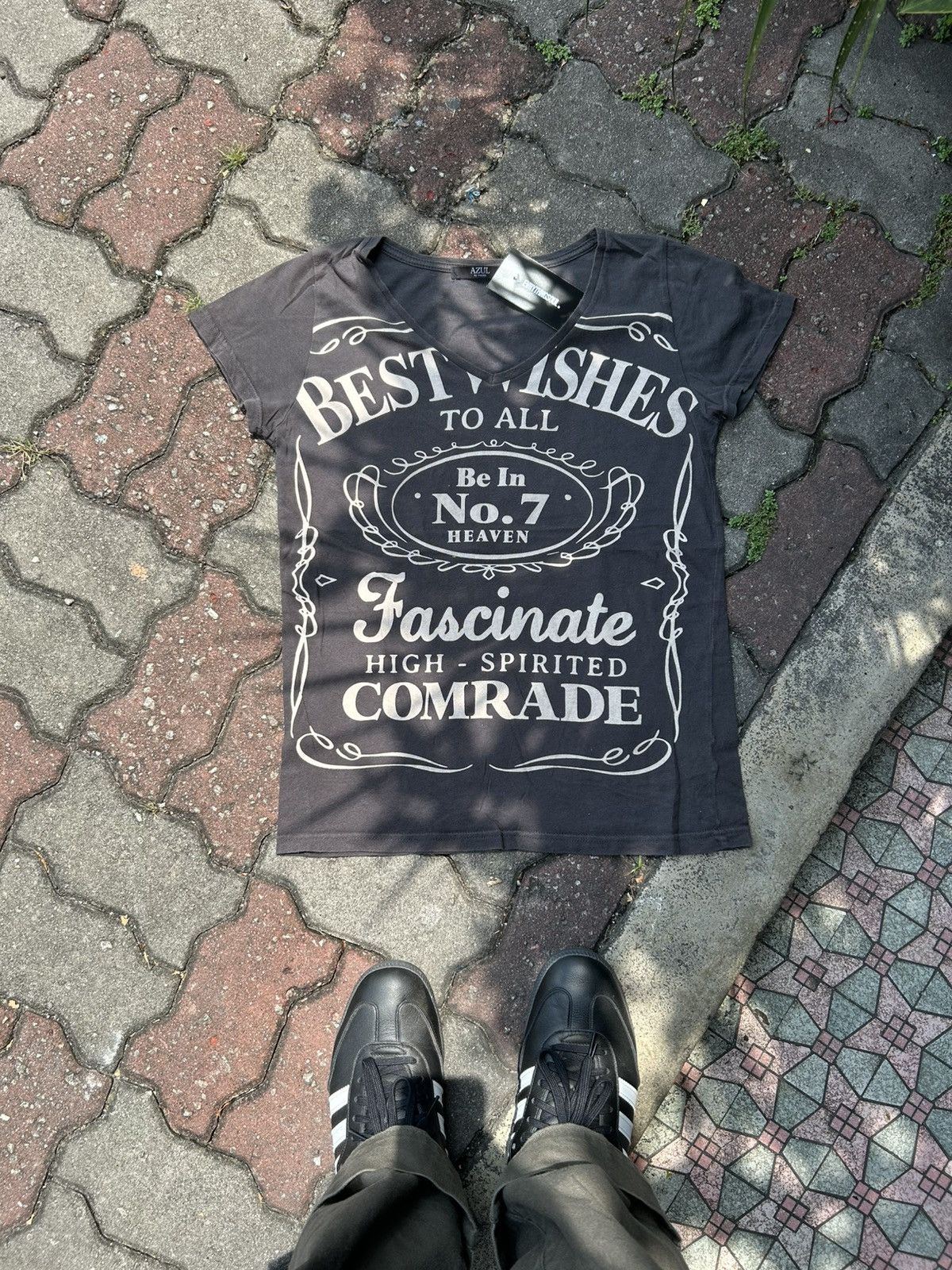 Japanese Brand Azul By Moussy Jack Daniels Whiskey Parody Tee Size M / US 6-8 / IT 42-44 - 1 Thumbnail