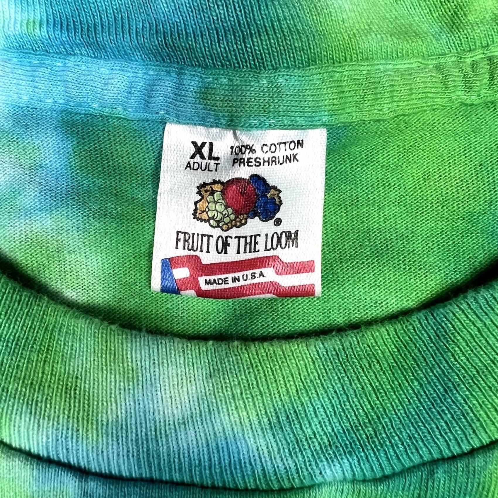 Fruit Of The Loom VINTAGE Dr. Seuss Cat In The Hat T-Shirt Size XL Green Tie Dye Shirt unisex Adults 90s Graphic Print Big Graphic Computer-Readable Size US XL / EU 56 / 4 - 2 Thumbnail