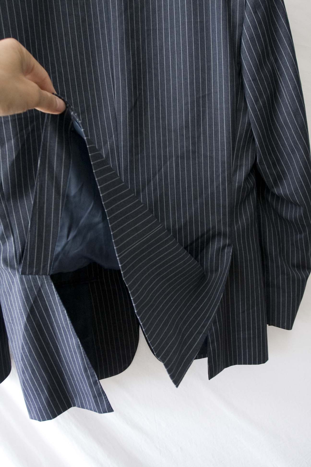 Canali Canali Jacket Wool Made in Italy Size 48R/38US Blue Stripe Size 38R - 7 Thumbnail
