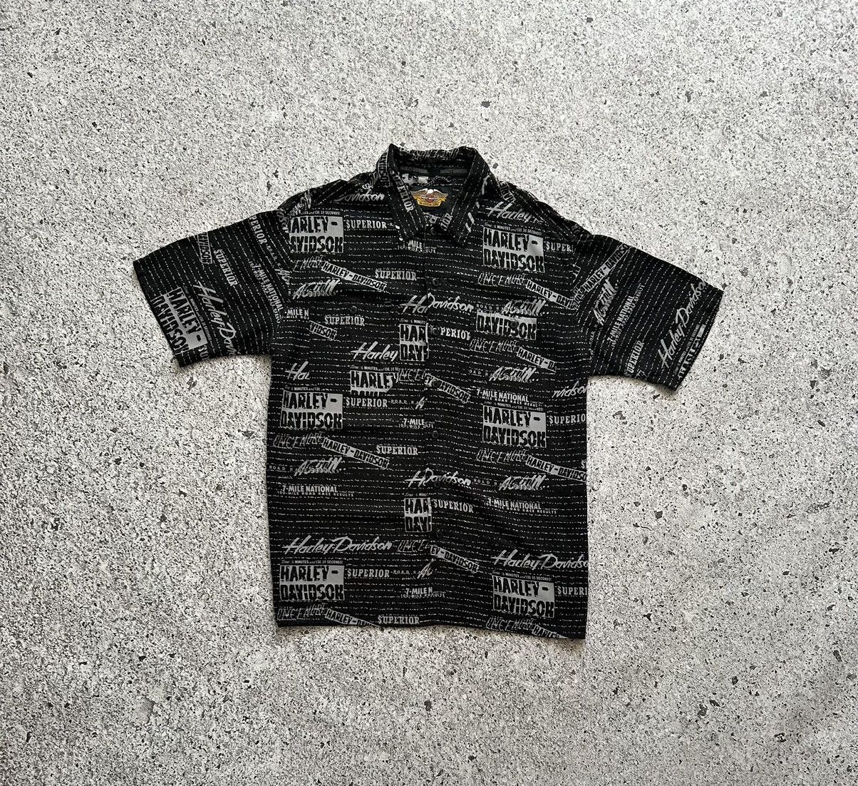 Band Tees × Harley Davidson × Vintage Vintage Harley Davidson Button Short Sleeve Shirt 2000’s Size US L / EU 52-54 / 3 - 2 Thumbnail