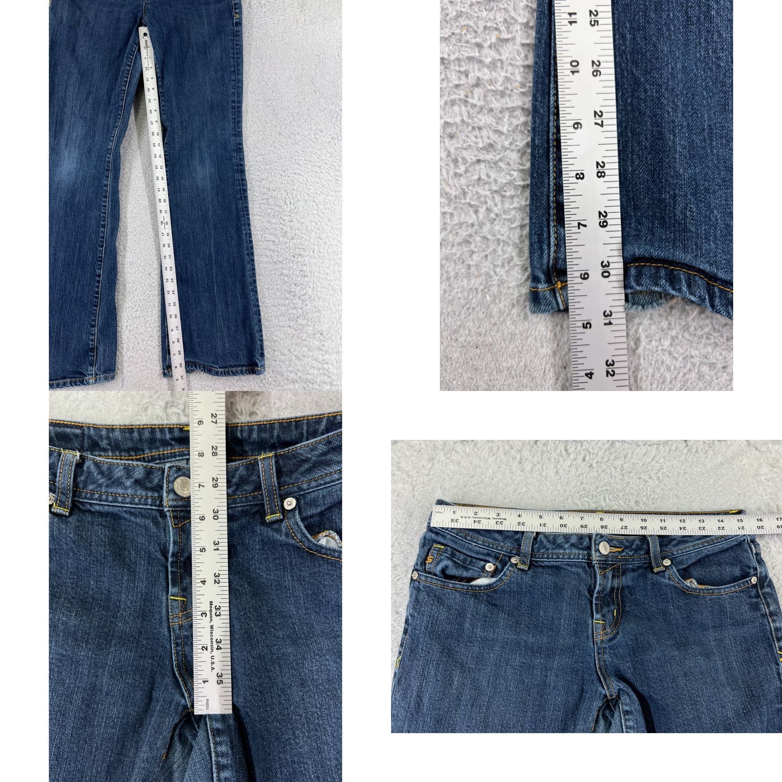 Vintage VINTAGE Seven7 Women's Jeans Pants Bootcut Flare Low Rise Denim Cotton Blend Size 32 Blue Size 24" / US 00 / IT 34 - 8 Thumbnail