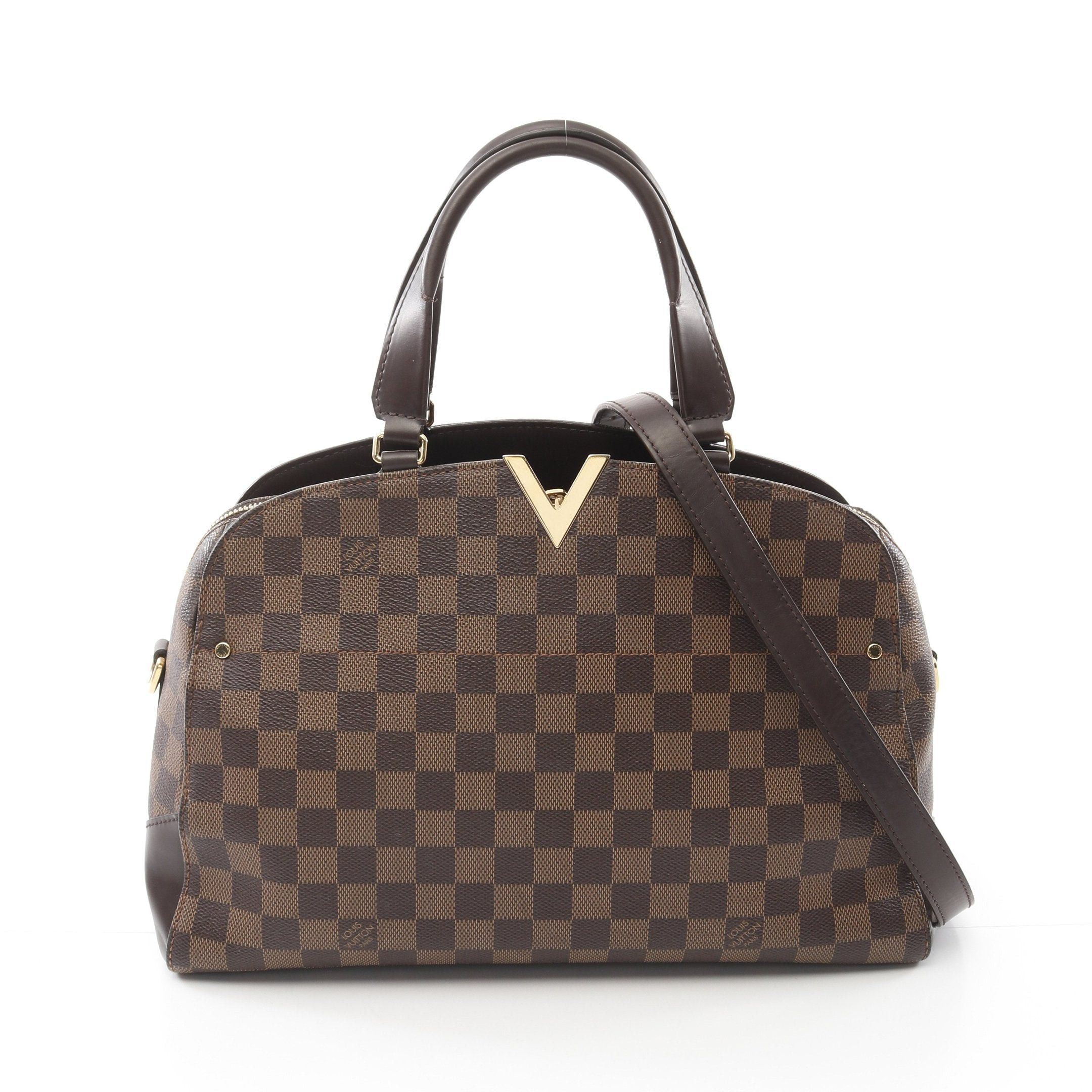 Louis Vuitton Louis Vuitton Kensington Bowling Bag Damier Ebene Handbag Leather Brown Size ONE SIZE - 1 Thumbnail