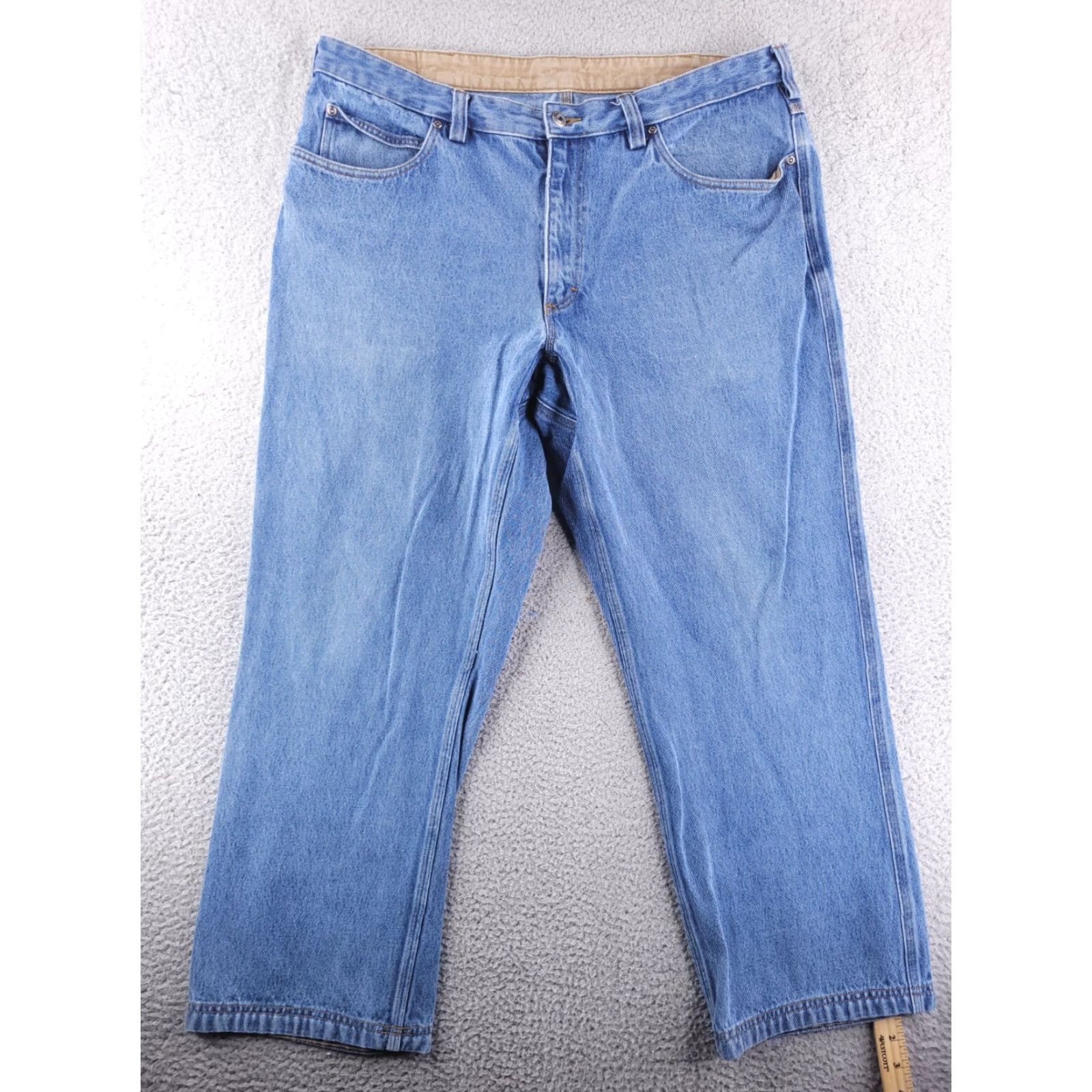 Denime Duluth Jeans Mens 40x29 Blue Flex Fire Hose Denim Relaxed Straight Fit Jeans Mens Size US 40 / EU 56 - 2 Thumbnail