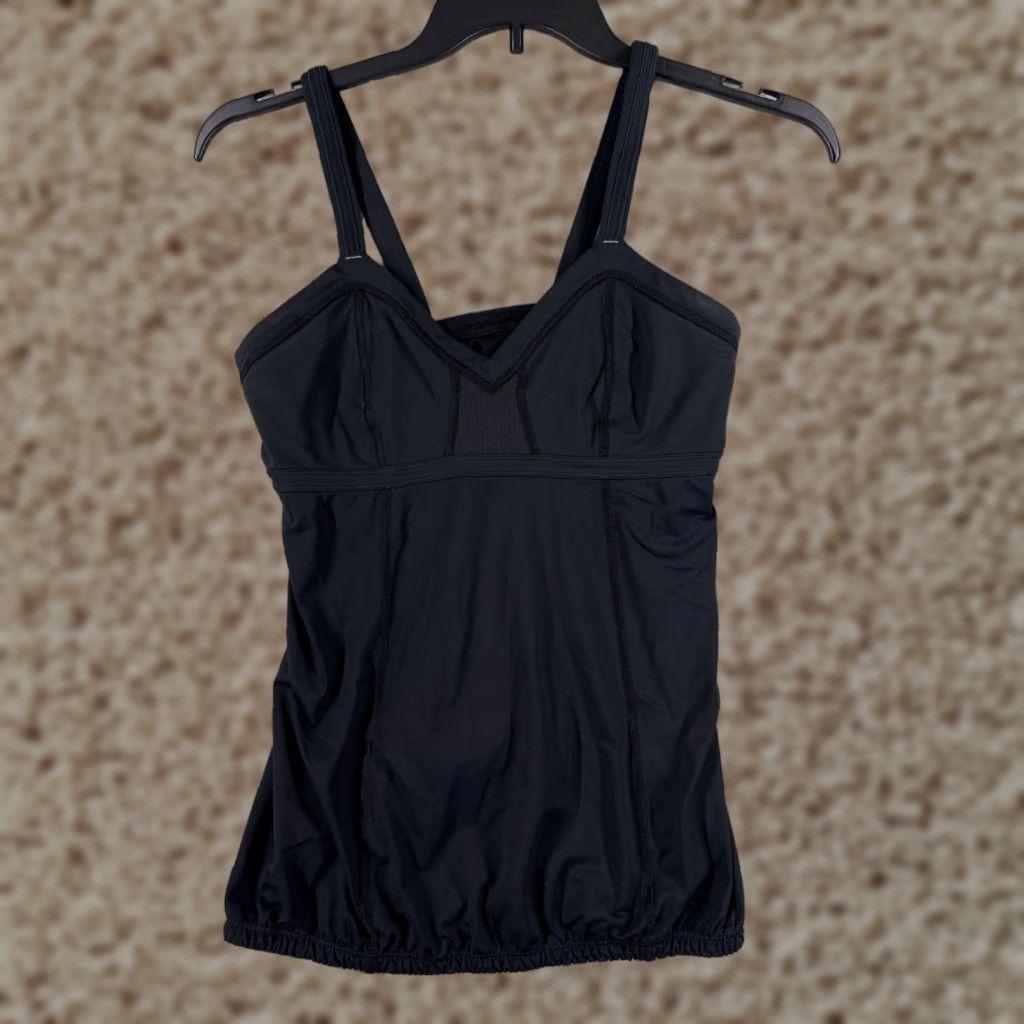 Lululemon Lululemon Shirt Women 8 Black V-Neck Narrow Strap Grip Run Running Zip Pocket Tank Sleeveless Racerback - Casual Workwear Mens? Size M / US 6-8 / IT 42-44 - 1 Thumbnail