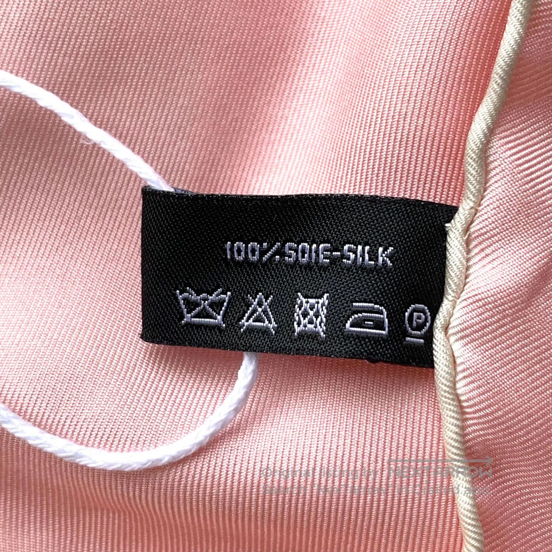 Chanel Chanel Pink Logo Print Silk Scarf 90x90cm. Size ONE SIZE - 6 Thumbnail