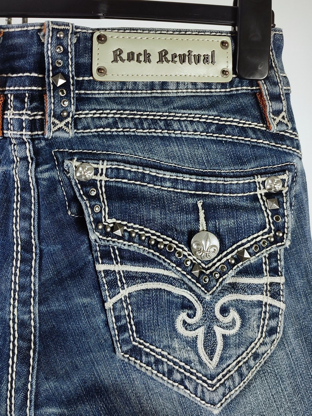 Rock Revival Y2K Rock Revival Rhinestones Embroidered Denim Jeans Size 27" / US 4 / IT 40 - 3 Thumbnail