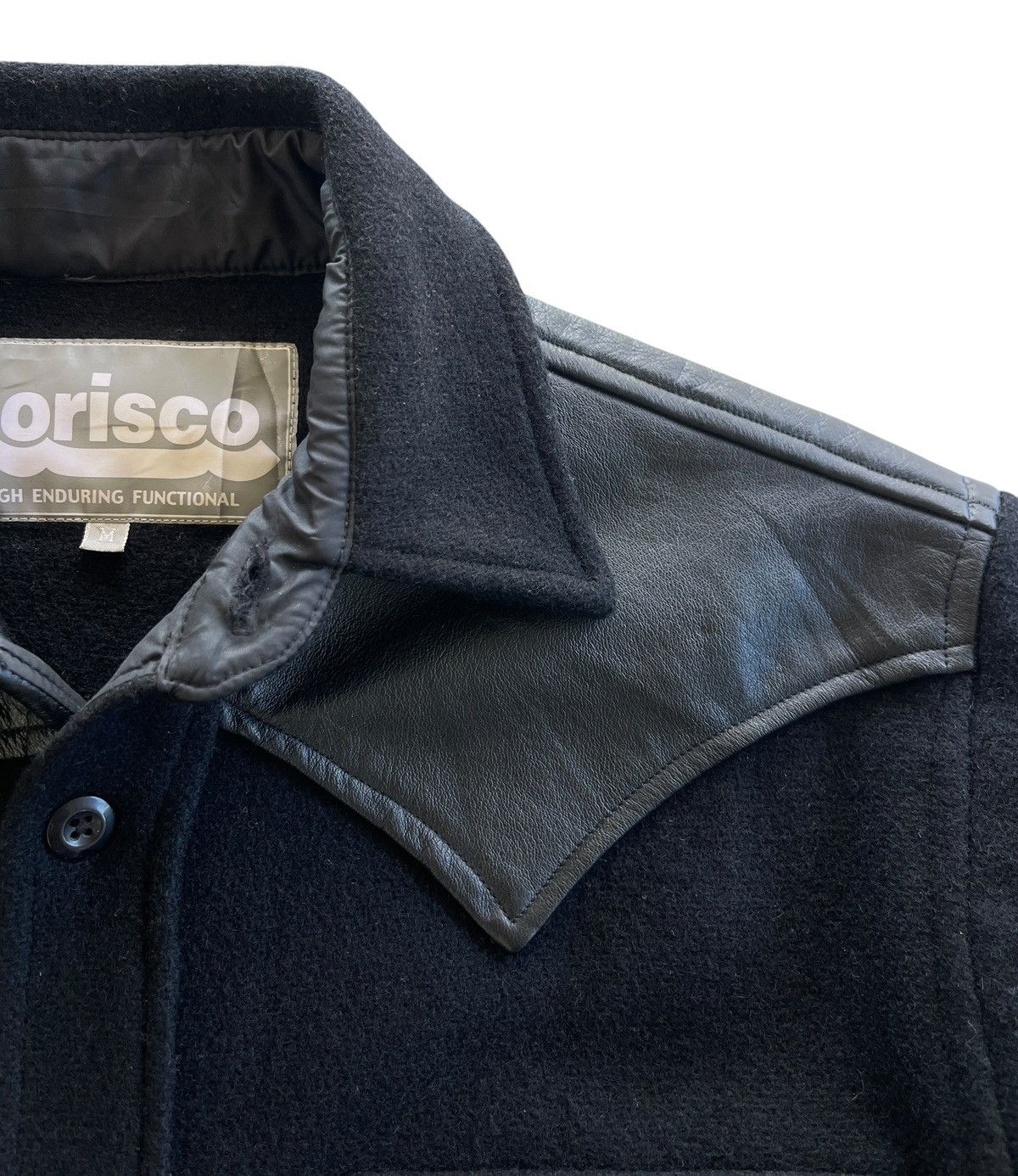 Japanese Brand Corisco Wool Leather Trim Shirt Jacket Size US M / EU 48-50 / 2 - 5 Thumbnail