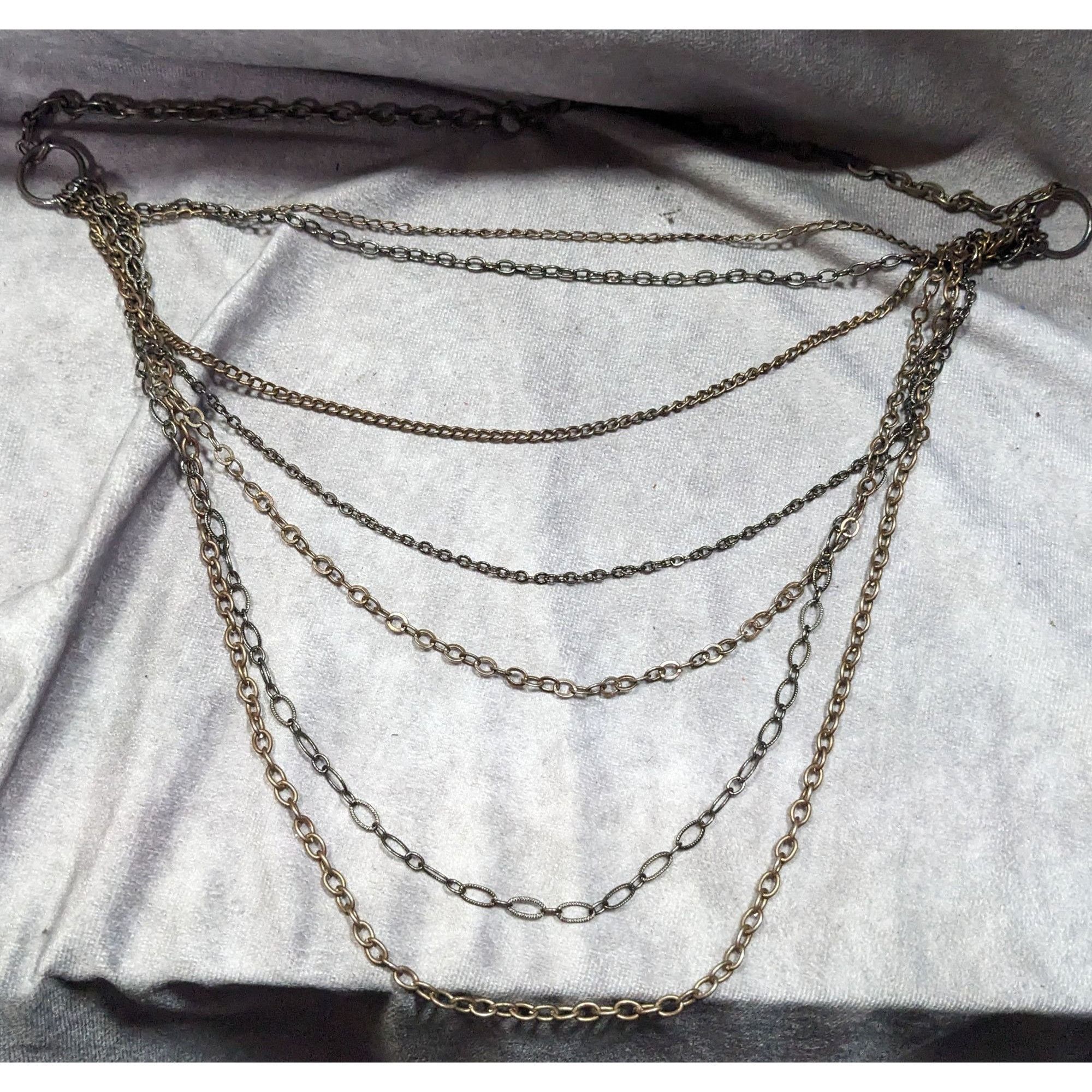Other Antiqued Gold Tone Multilayer Chain Necklace Size ONE SIZE - 5 Thumbnail