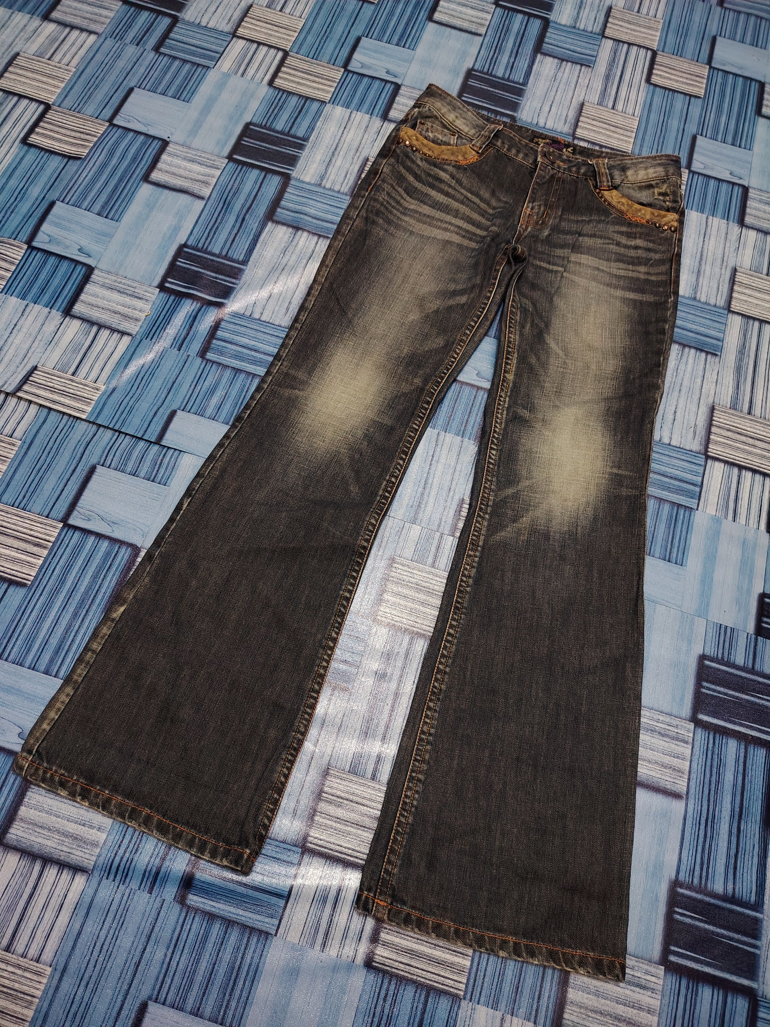Hysteric Glamour 💥Insane💥 90s CUUM Flared Jeans Bootcut Tribal Pocket Size US 29 - 14 Thumbnail