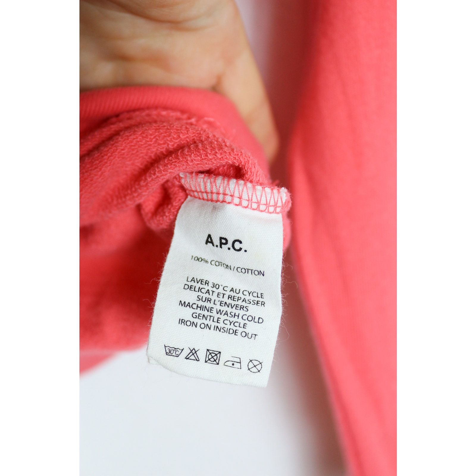 A.P.C. A.P.C. Pink Jersey Cotton Sweatshirt Crew Size L / US 10 / IT 46 - 4 Thumbnail