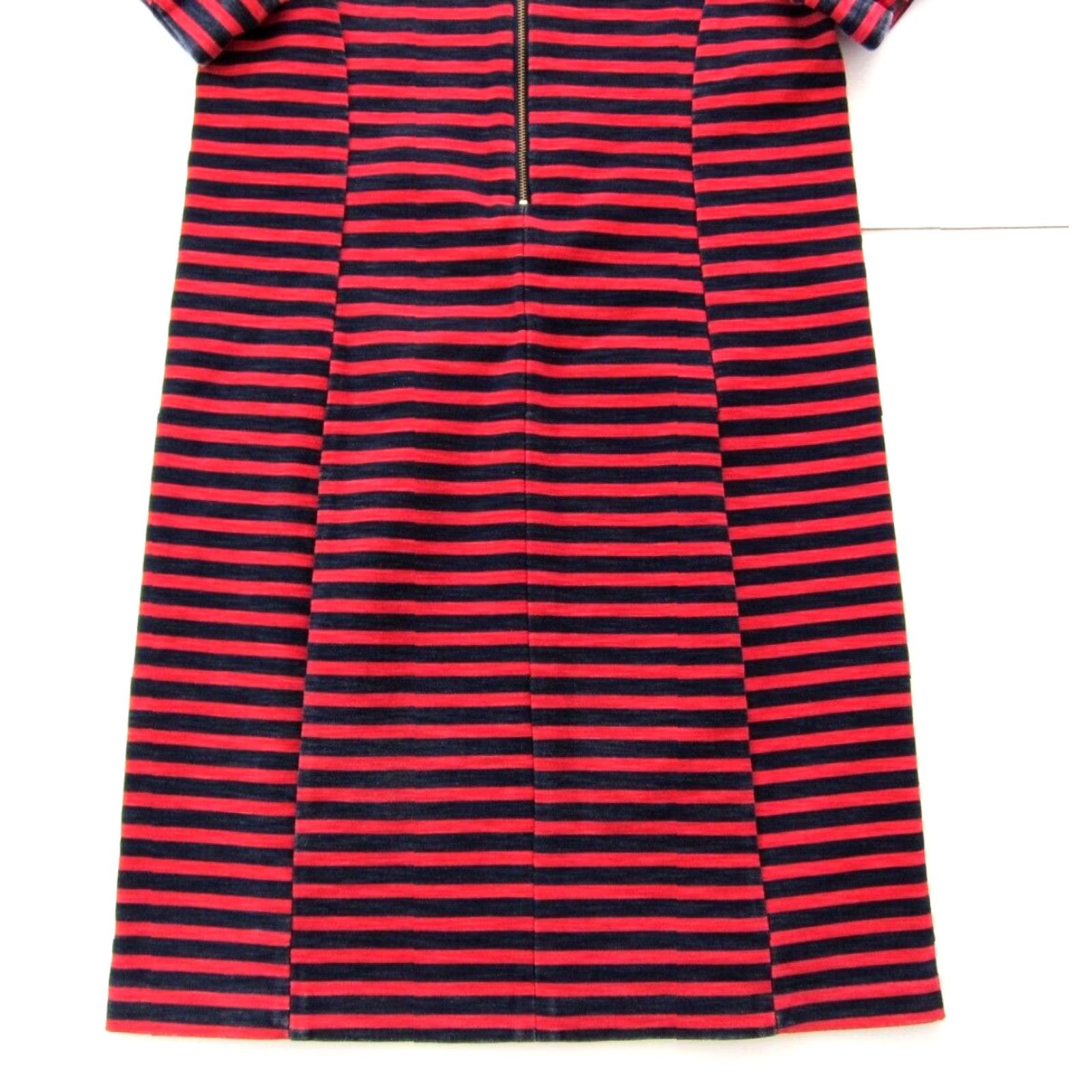 J.Crew VINTAGE J.Crew Red Stripe Short Sleeve Cotton Stretch Sheath Shift Shirt Dress XS Size XS / US 0-2 / IT 36-38 - 6 Thumbnail