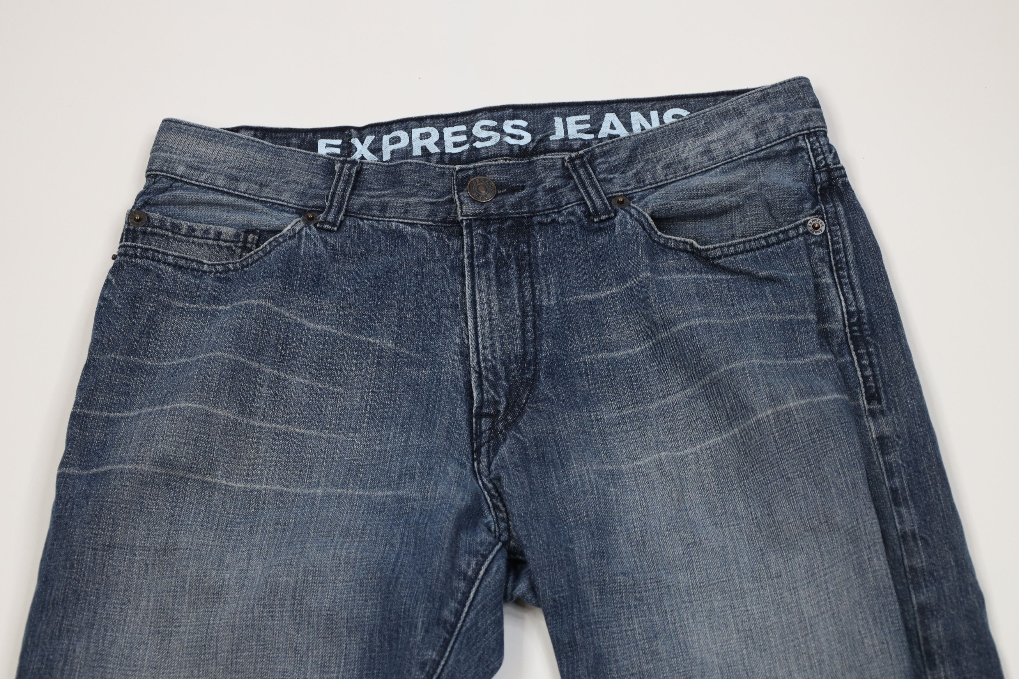 Express Vintage Y2K Express Kingston Boot Cut Wide Leg Jeans Blue Size US 34 / EU 50 - 2 Thumbnail
