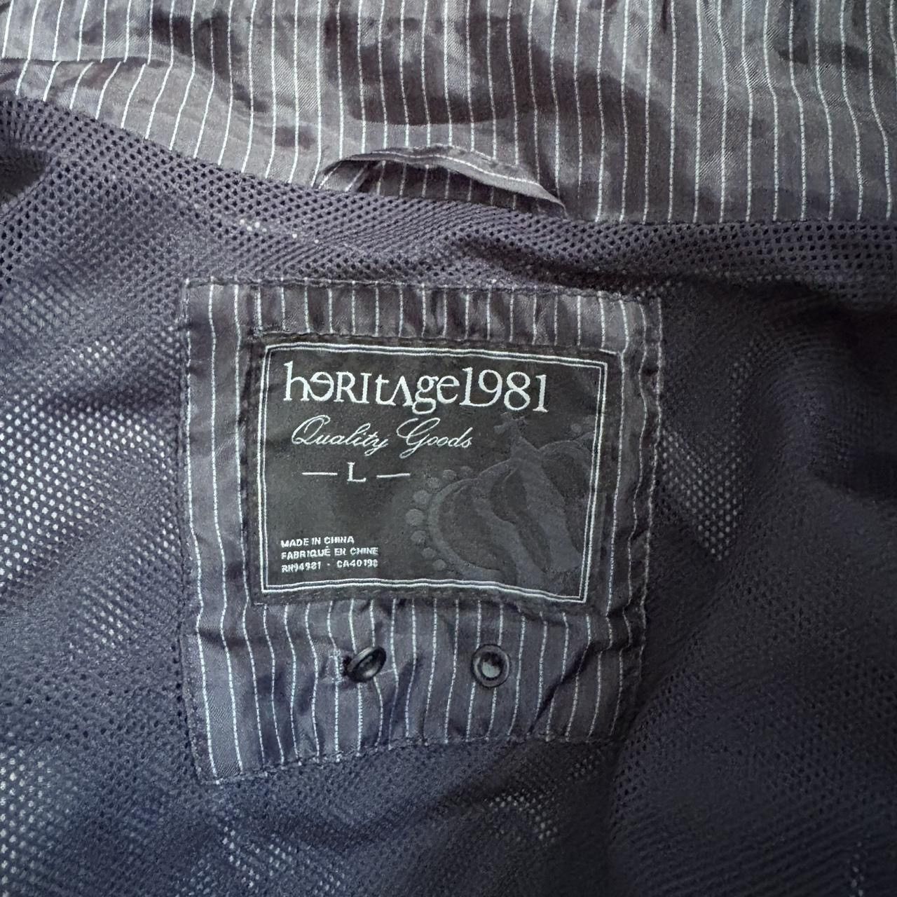 Heritage1981 Early 2000s Black Pinstripe Zip Up Lightweight Nylon Jacket Size US L / EU 52-54 / 3 - 5 Thumbnail