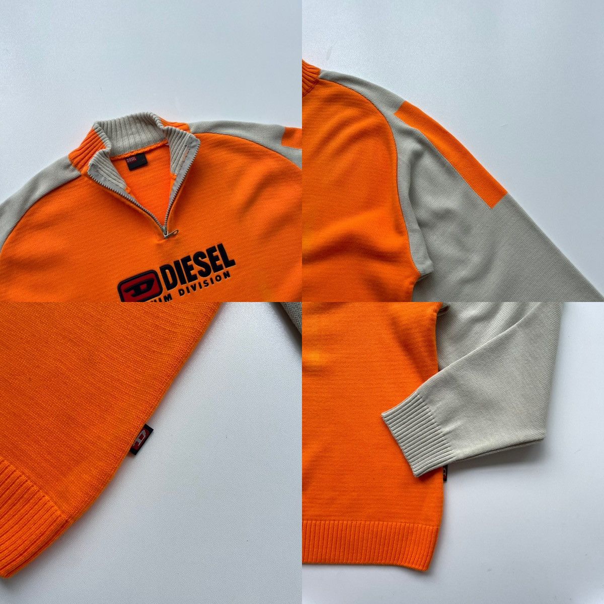 Diesel × Vintage Diesel Denim Division Vintage Half Zip Knit Sweater Orange Size US XL / EU 56 / 4 - 7 Thumbnail