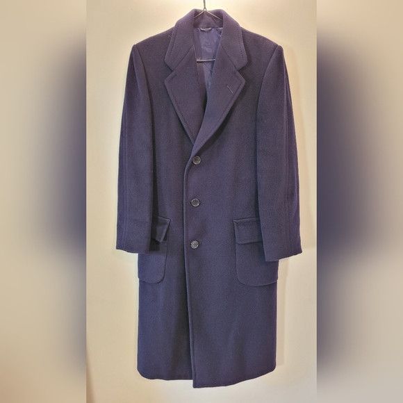 Vintage D. & E. Dalton Cashmere Long Vintage Peacoat Navy Blue - M Size US M / EU 48-50 / 2 - 5 Thumbnail