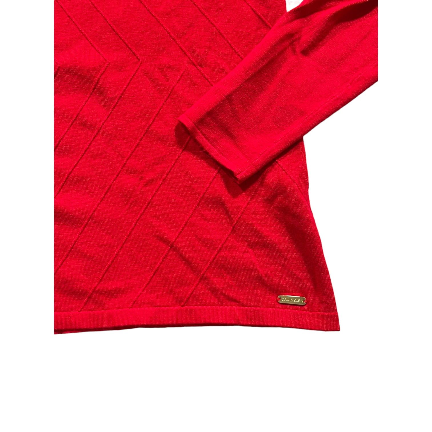 Calvin Klein Calvin Klein Red Turtleneck Geometric Design Eyelets Size SM Size S / US 4 / IT 40 - 3 Thumbnail