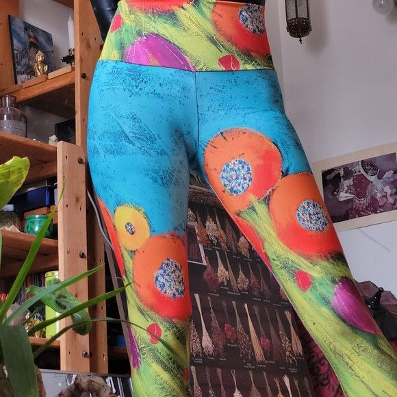 Other Isa Malo Creations Colorful Floral Tulips Leggings - Nwt- S Size 25" / US 0 / IT 36 - 1 Thumbnail