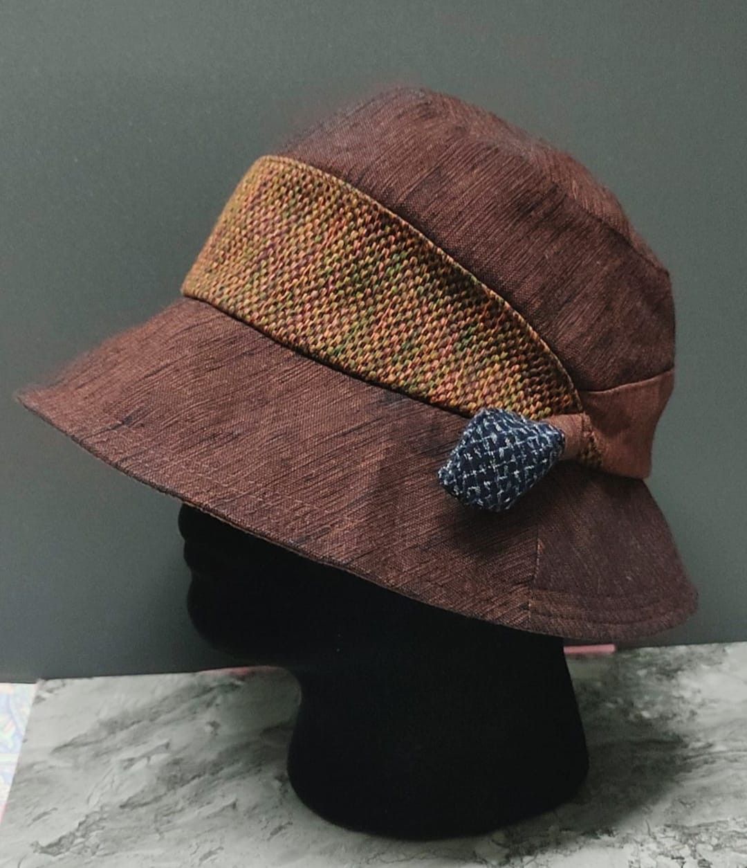 Japanese Brand Giemon Hat Kurume Kasuri Size ONE SIZE - 1 Thumbnail