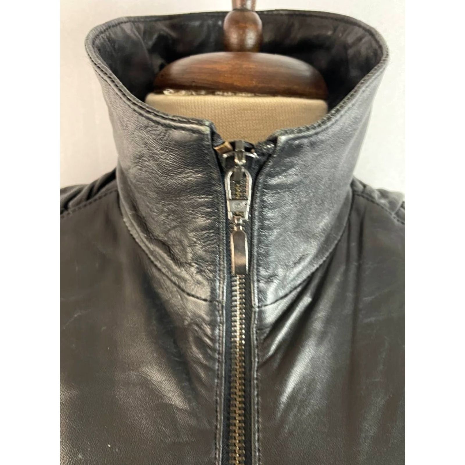Dolce & Gabbana Dolce&Gabbana Jacket Womens Size S Black Leather Long Sleeve Full Zip Biker Solid Front Zip Pockets Size S / US 4 / IT 40 - 6 Thumbnail