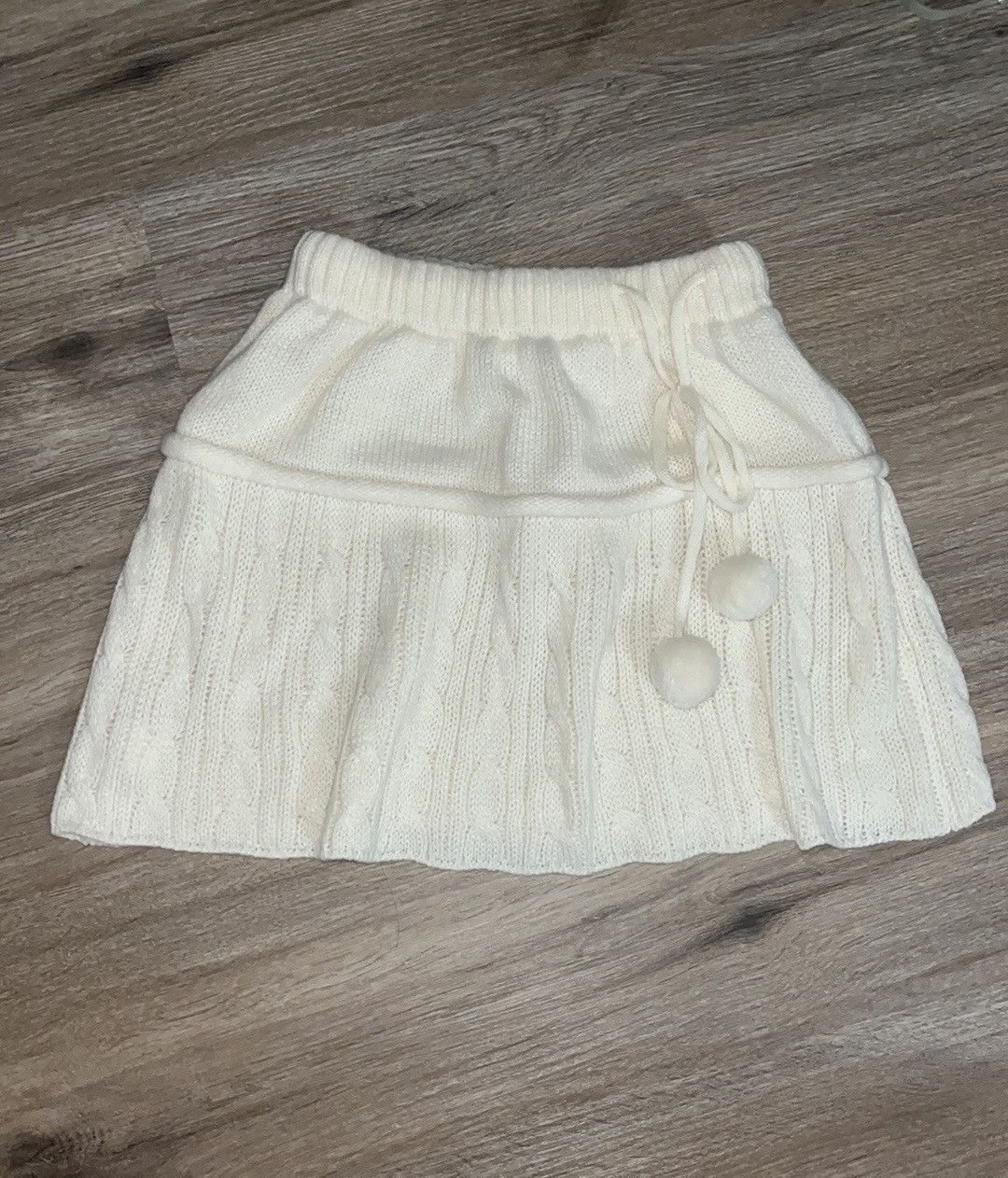Japanese Brand × Vintage Knitted mini skirt with puff strings Size 26" / US 2 / IT 38 - 2 Thumbnail