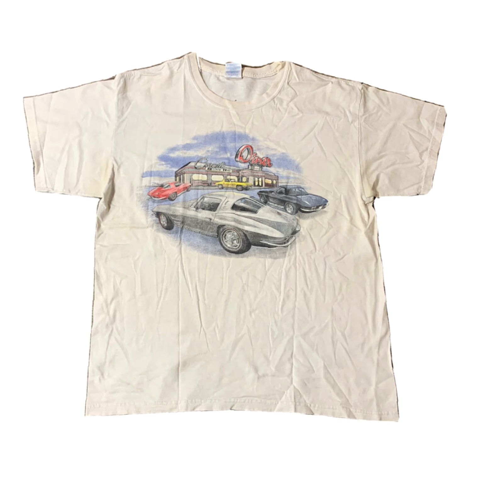 Gildan VINTAGE 90s Gildan Corvette Stingray T Shirt Adult Large White Size US L / EU 52-54 / 3 - 2 Thumbnail