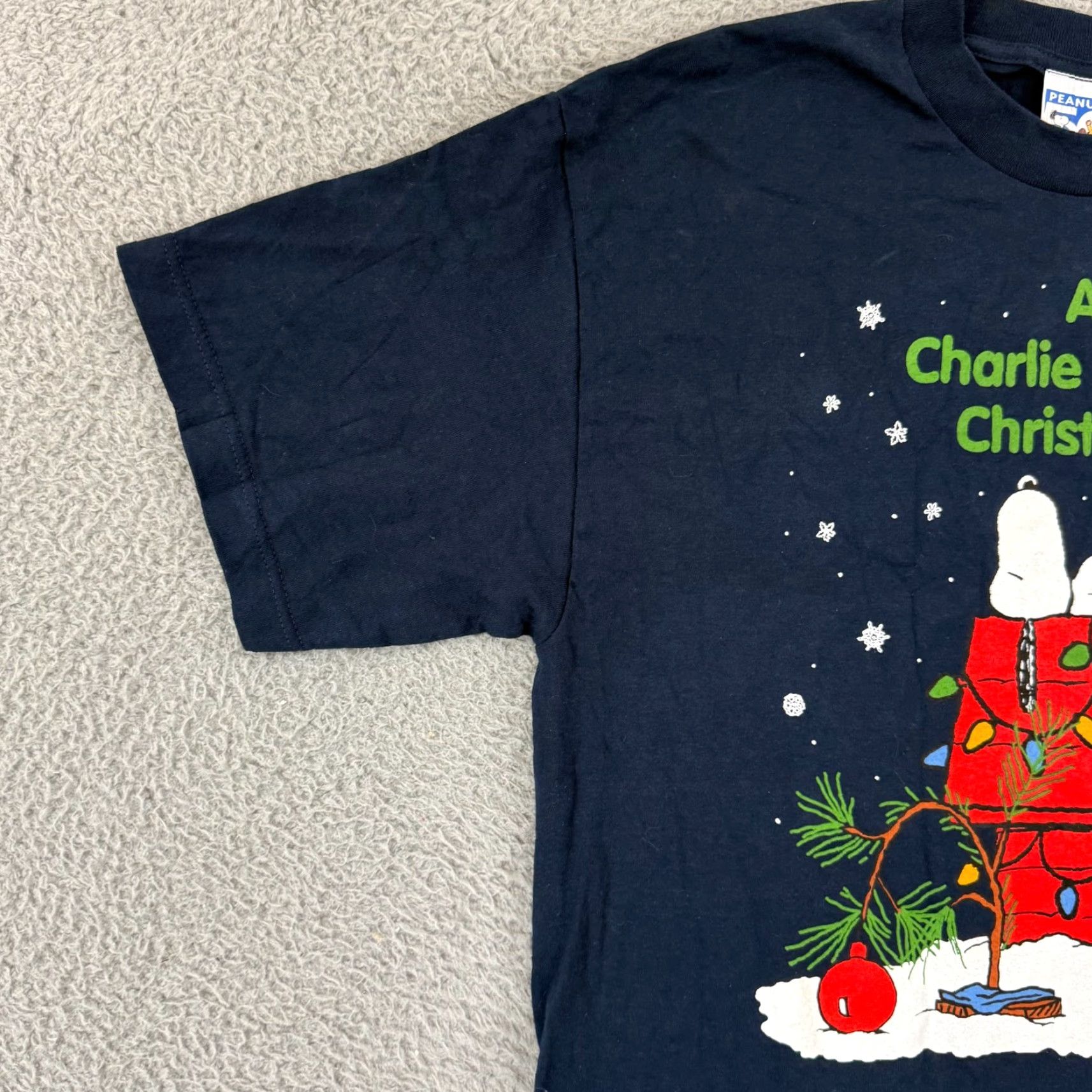Peanuts VINTAGE Peanuts T-Shirt Shirt Short Sleeve 90s Christmas 1990s Blue Cotton Adult Large Mens Mens Size US L / EU 52-54 / 3 - 5 Thumbnail