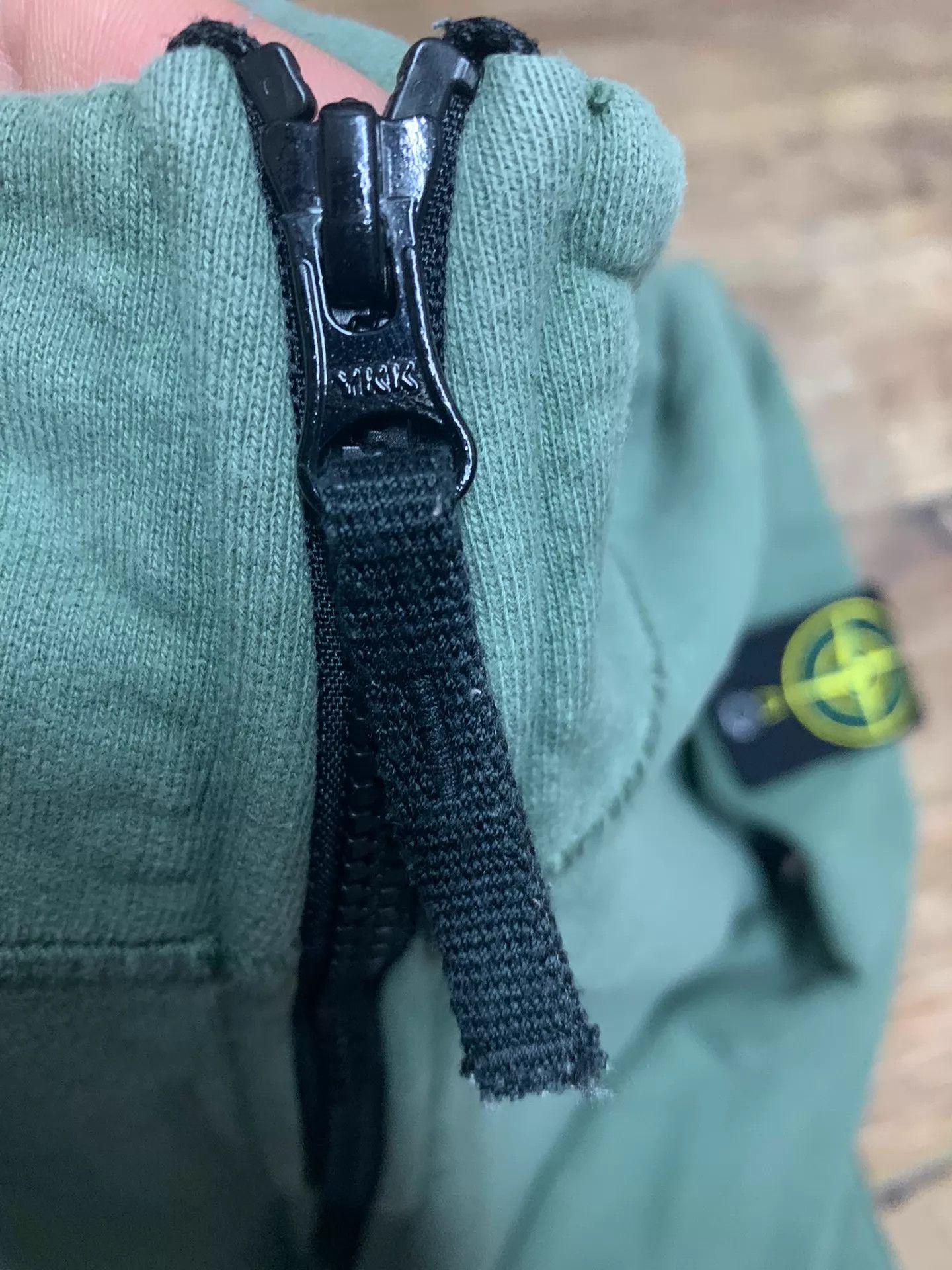 Stone Island Stone Island Green L Half-Zip Hoodie w/ Compass Badge Size US L / EU 52-54 / 3 - 3 Thumbnail