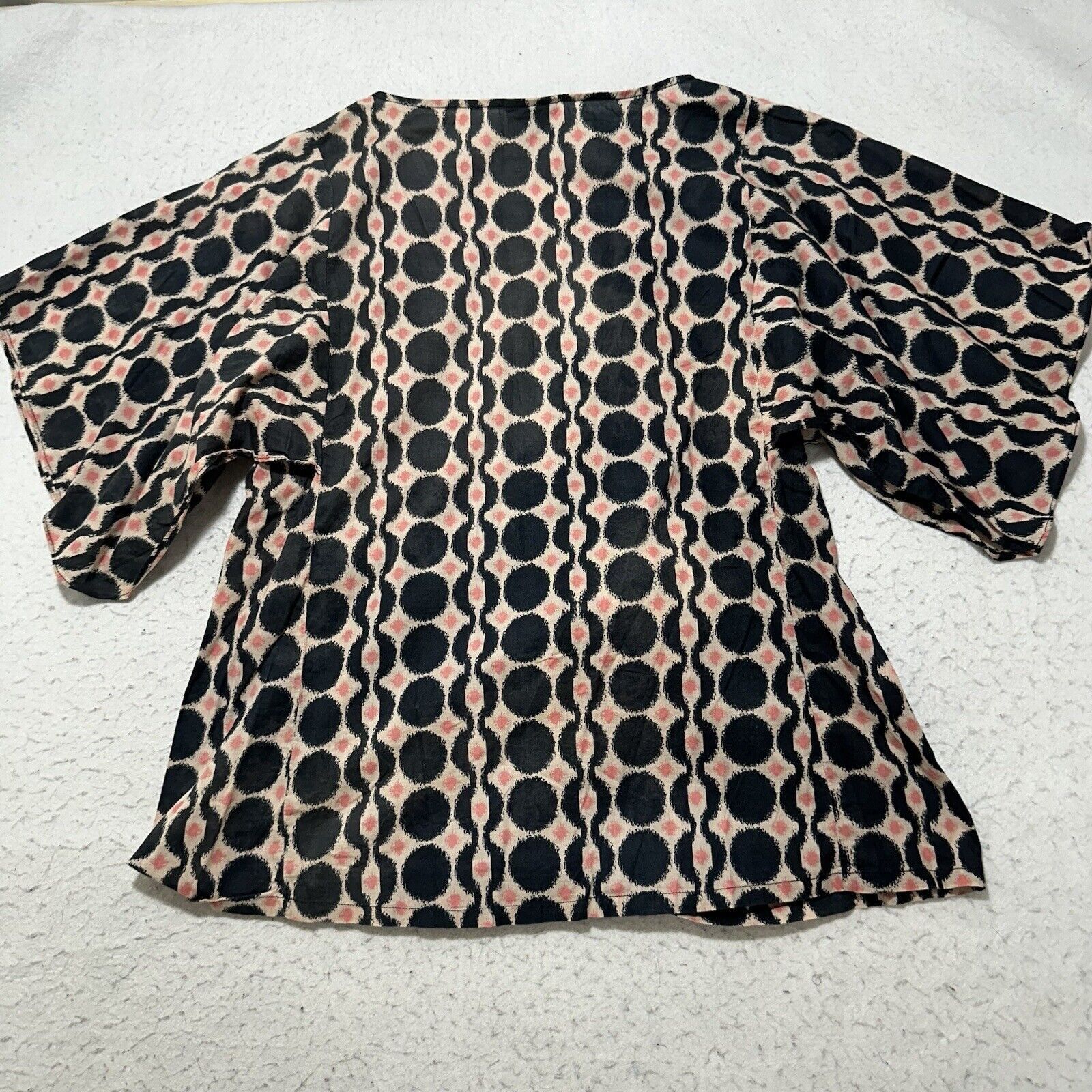 Mossimo Mossimo Medium Pink Black Patterned Top Pullover Blouse Size M / US 6-8 / IT 42-44 - 9 Thumbnail