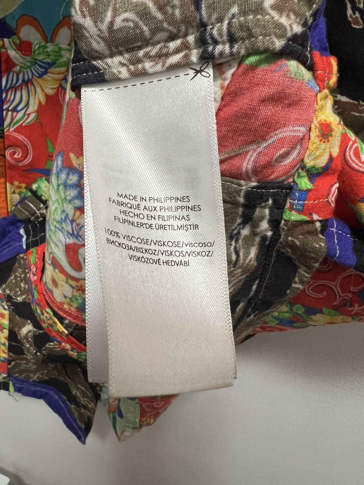 Polo Ralph Lauren × Ralph Lauren Polo Ralph Lauren Tiger Patchwork Rayon Button Down Shirt Size US M / EU 48-50 / 2 - 6 Thumbnail