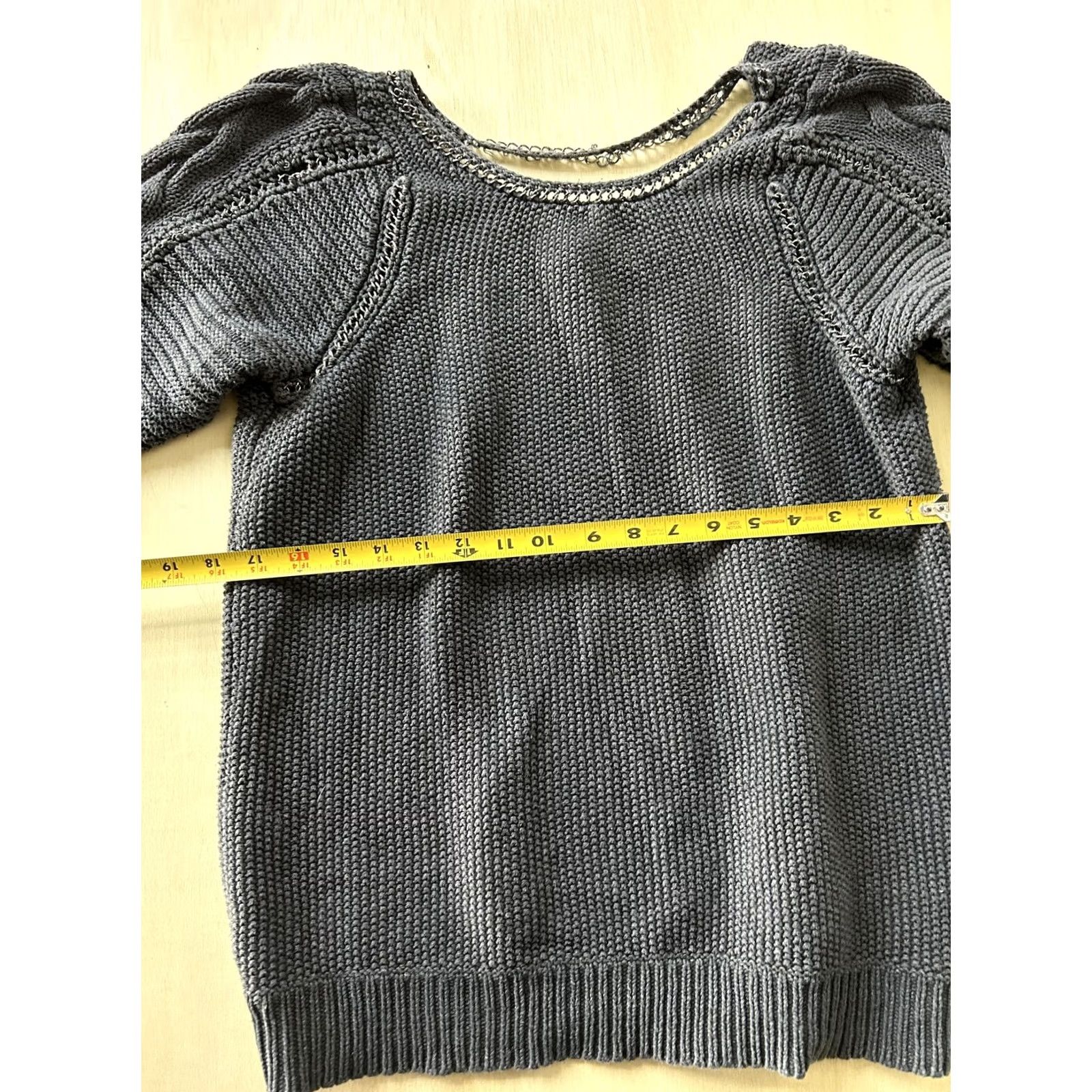 Vintage LC Lauren Conrad Sweater Womens Large Gray Scoop Neck 3/4 Sleeve Knit Pullover Size L / US 10 / IT 46 - 6 Thumbnail