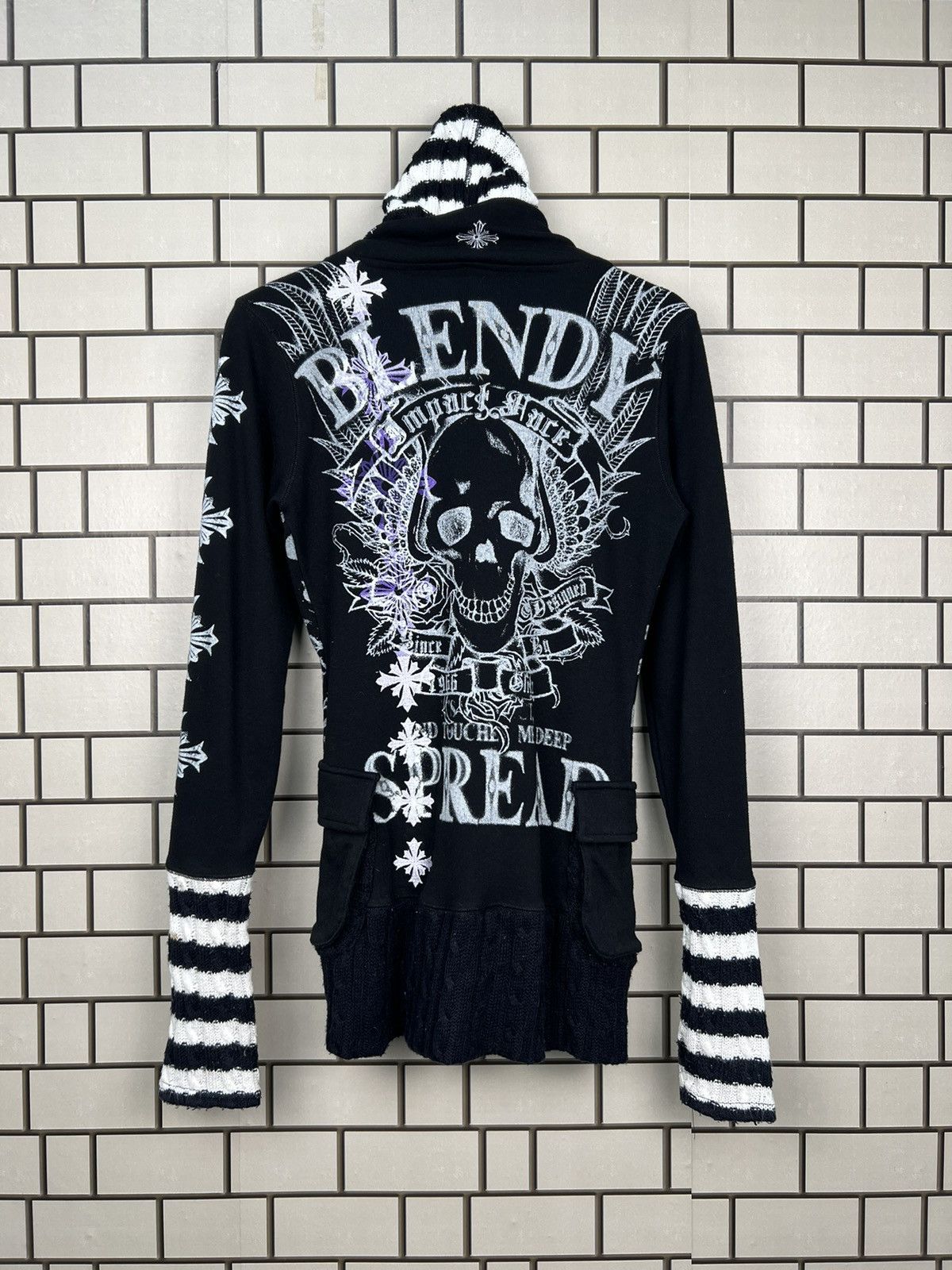 Japanese Brand Glitz Poem Skull Cross Hooded Jacket Size US S / EU 44-46 / 1 - 6 Thumbnail