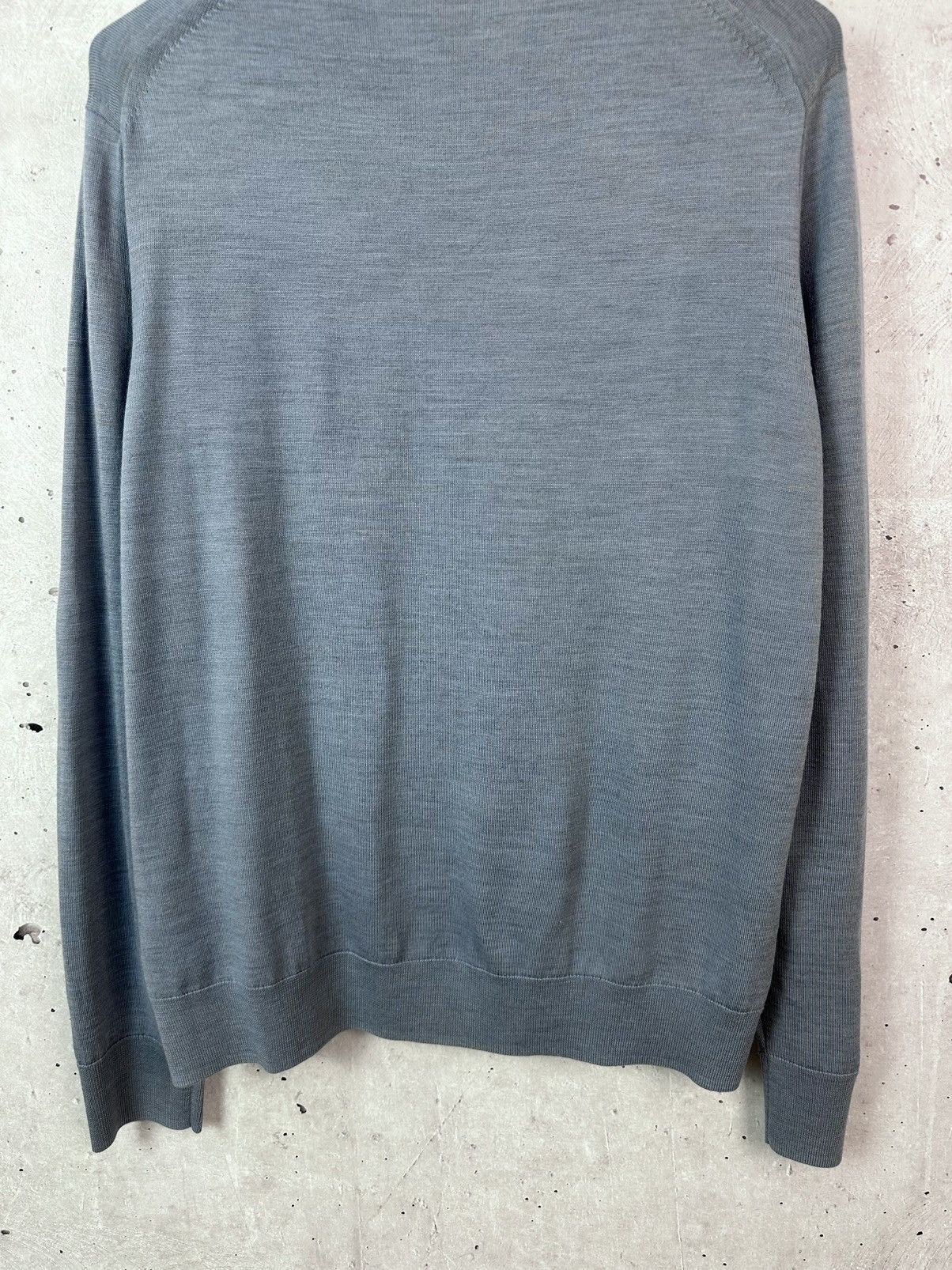 Arket NEW Arket Wool Grey-Blue Long Sleeve Men’s Polo Sweater Size US XL / EU 56 / 4 - 8 Thumbnail