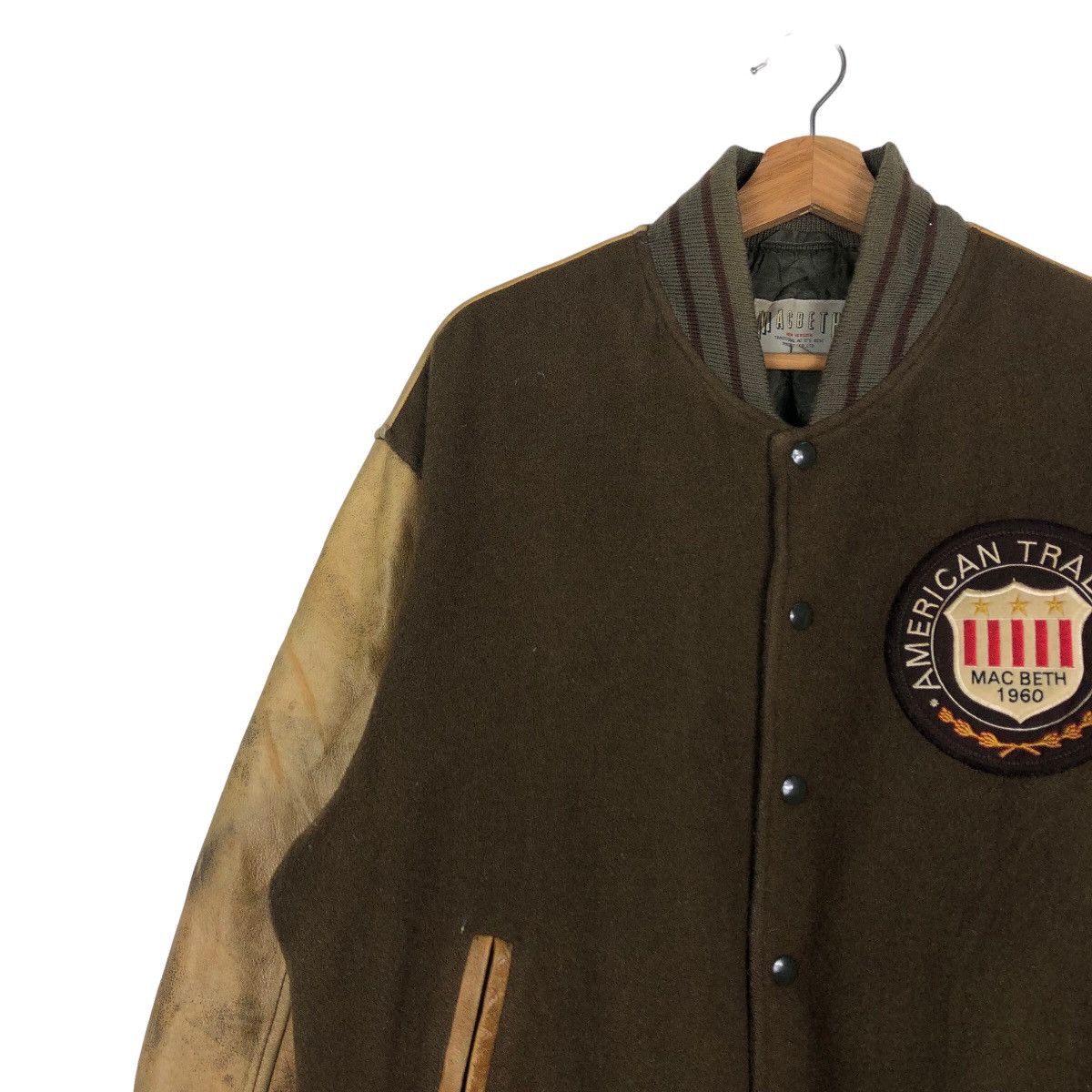 Japanese Brand 🔥Vintage Varsity Jacket Jumper Stadium Leather Macbeth Size US M / EU 48-50 / 2 - 7 Thumbnail