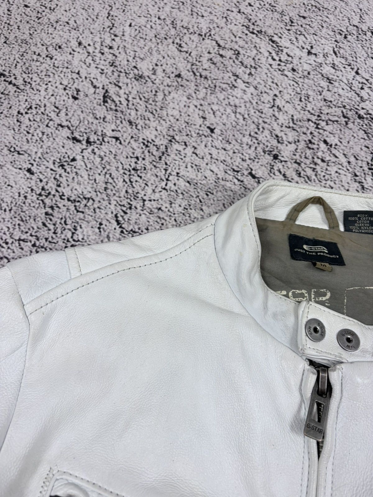 G-Star G-Star Raw Archive White Cowhide Leather Moto Jacket M Size US M / EU 48-50 / 2 - 16 Thumbnail
