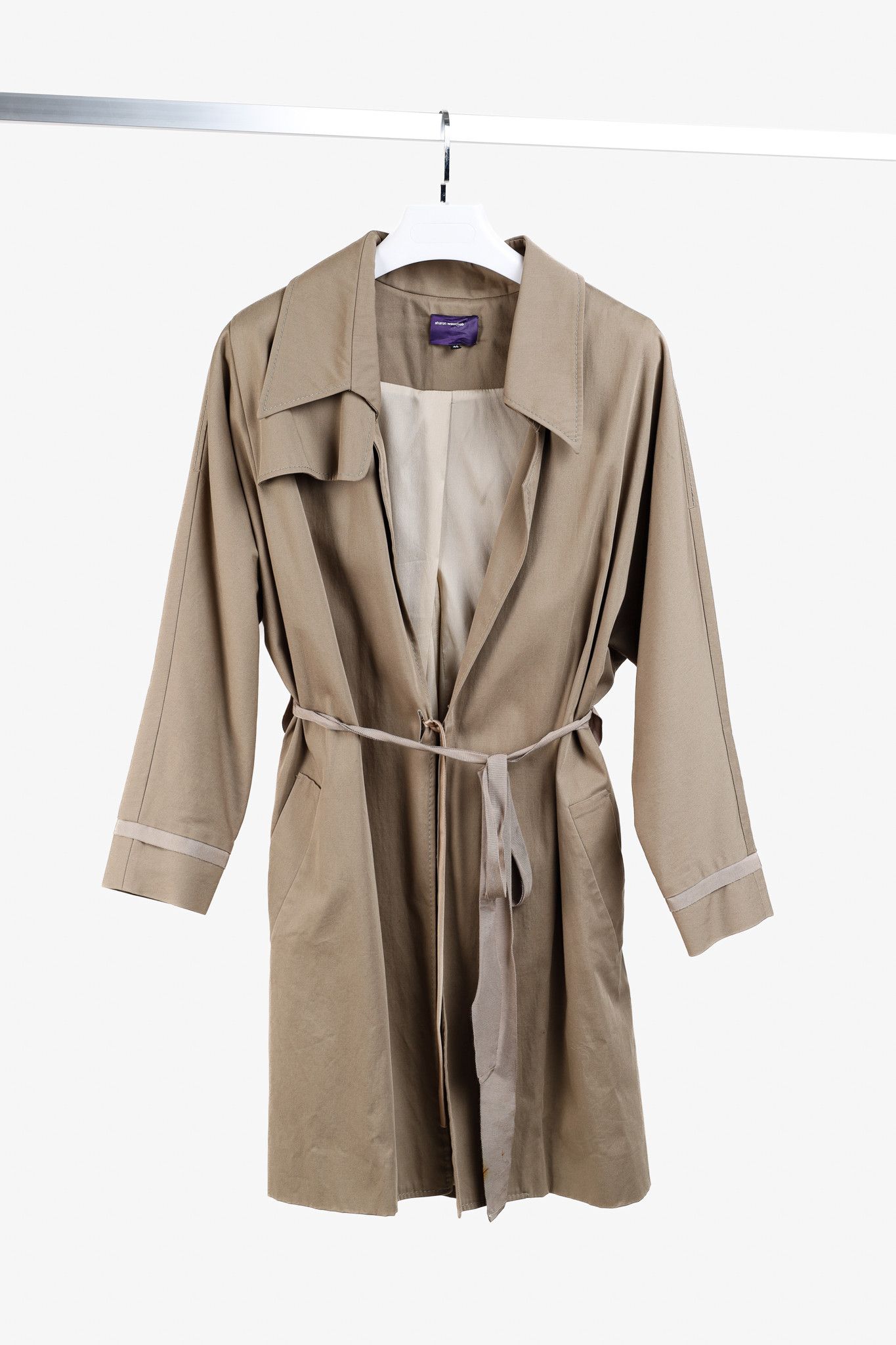Other Sharon Wauchob Khaki Cotton Twill Tie-Waist Coat Size M / US 6-8 / IT 42-44 - 1 Thumbnail