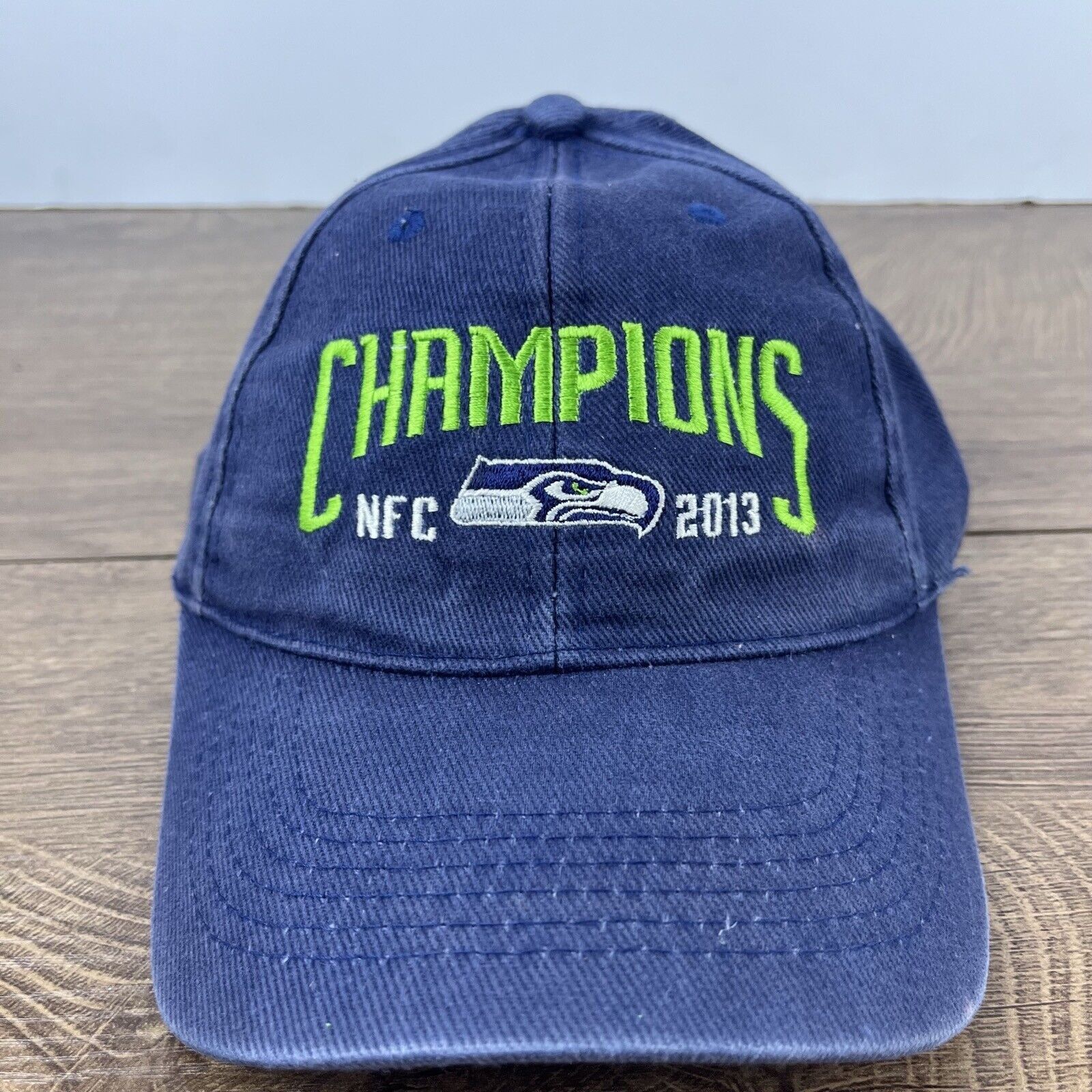 Other Seattle Seahawks Hat 2013 NFC Champions Blue Cap Adjustable Size ONE SIZE - 4 Thumbnail