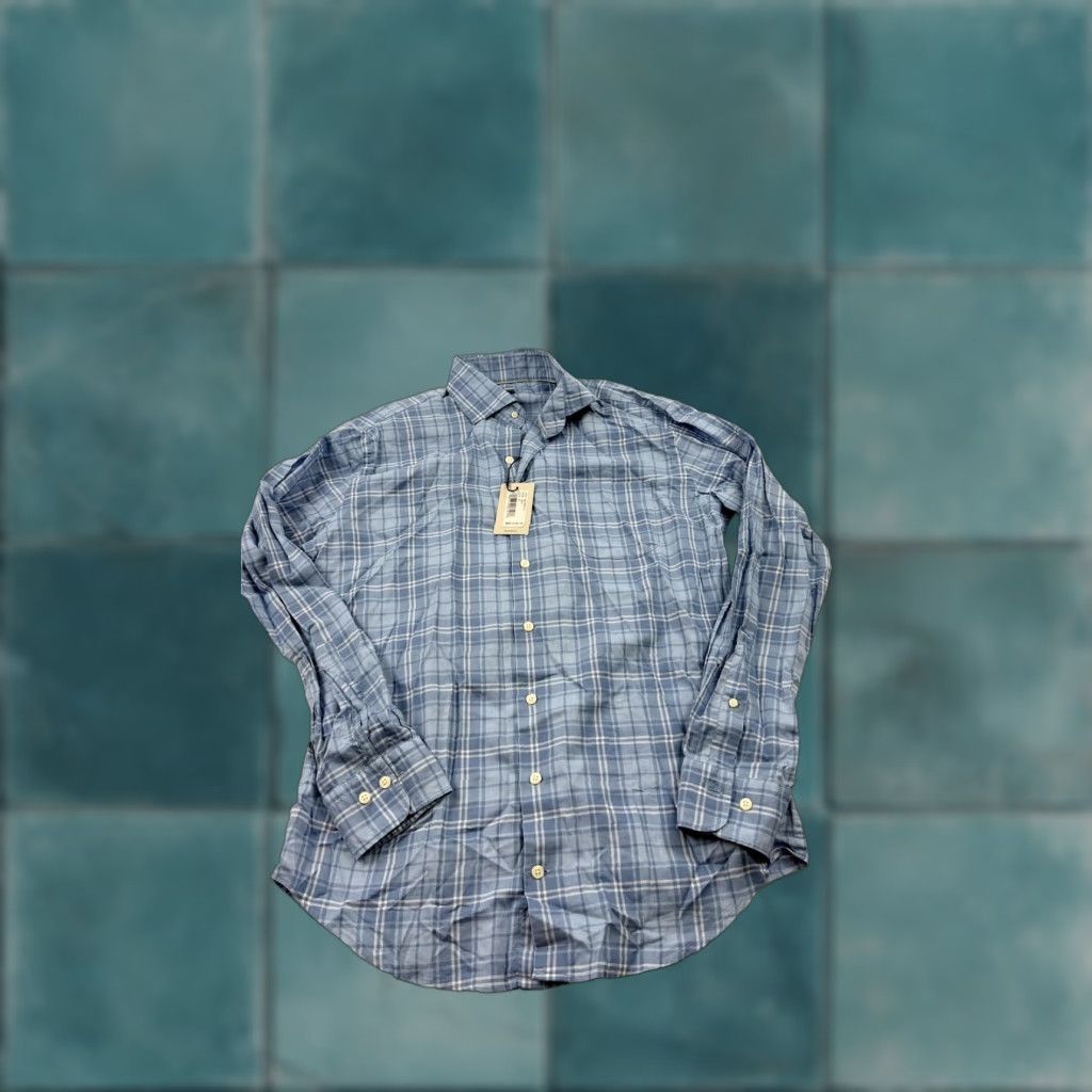 Peter Millar Peter Millar Shirt Mens Medium Blue Plaid Classic Fit 100% Cotton Button Down Size US M / EU 48-50 / 2 - 1 Thumbnail